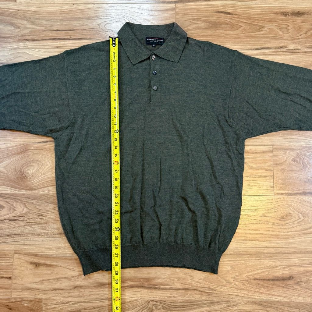J Brand Franco Rossi Men’s XL Wool Blend Knit Polo Italy Size US XL / EU 56 / 4 - 6 Thumbnail