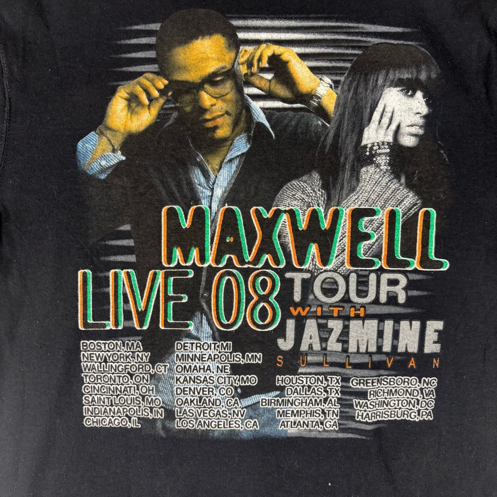 Jerzees VTG Maxwell Live 08 Tour Jazmine Sullivan Y2K Md Concert Tee Size US M / EU 48-50 / 2 - 7 Thumbnail