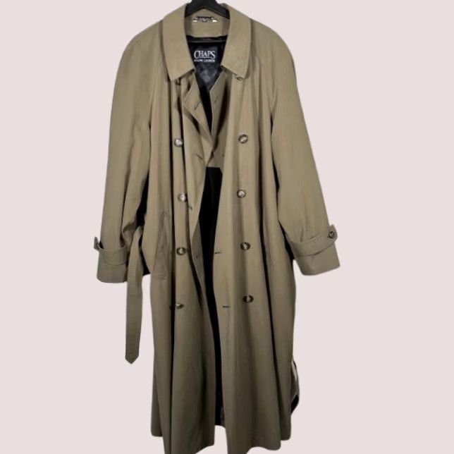 Ralph Lauren VINTAGE Chaps Ralph Lauren Coat Mens 44R Trench Khaki Beige Long Trench Coat Mens Size US S / EU 44-46 / 1 - 1 Thumbnail