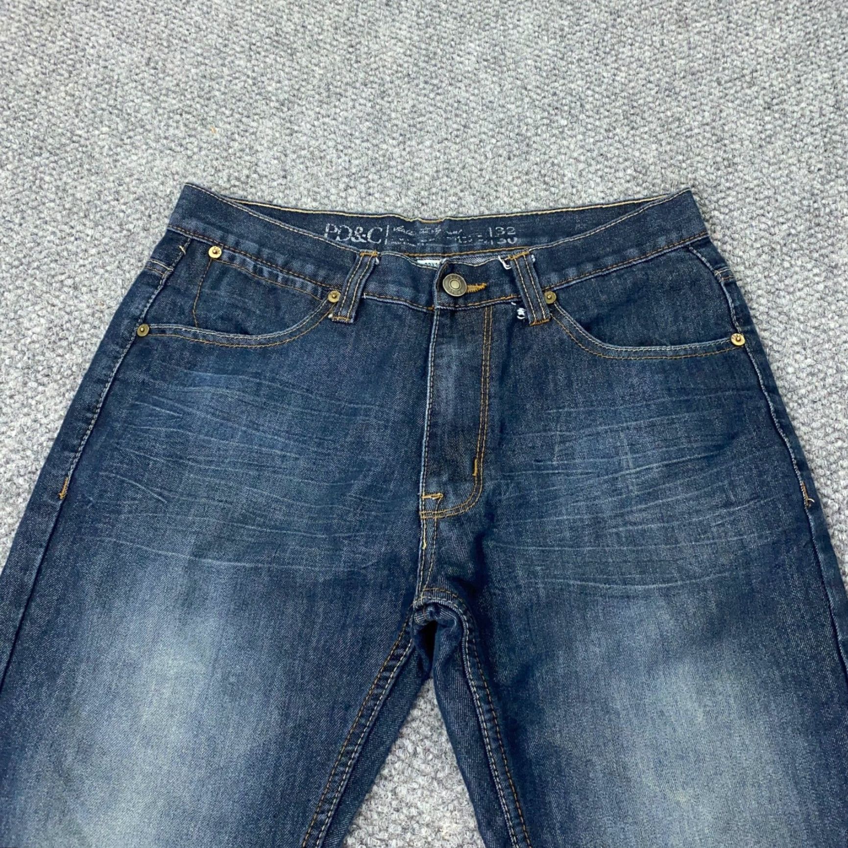 PD&C PD & C Jeans Mens 32x30 Blue Faded Straight Leg Size US 32 / EU 48 - 2 Thumbnail
