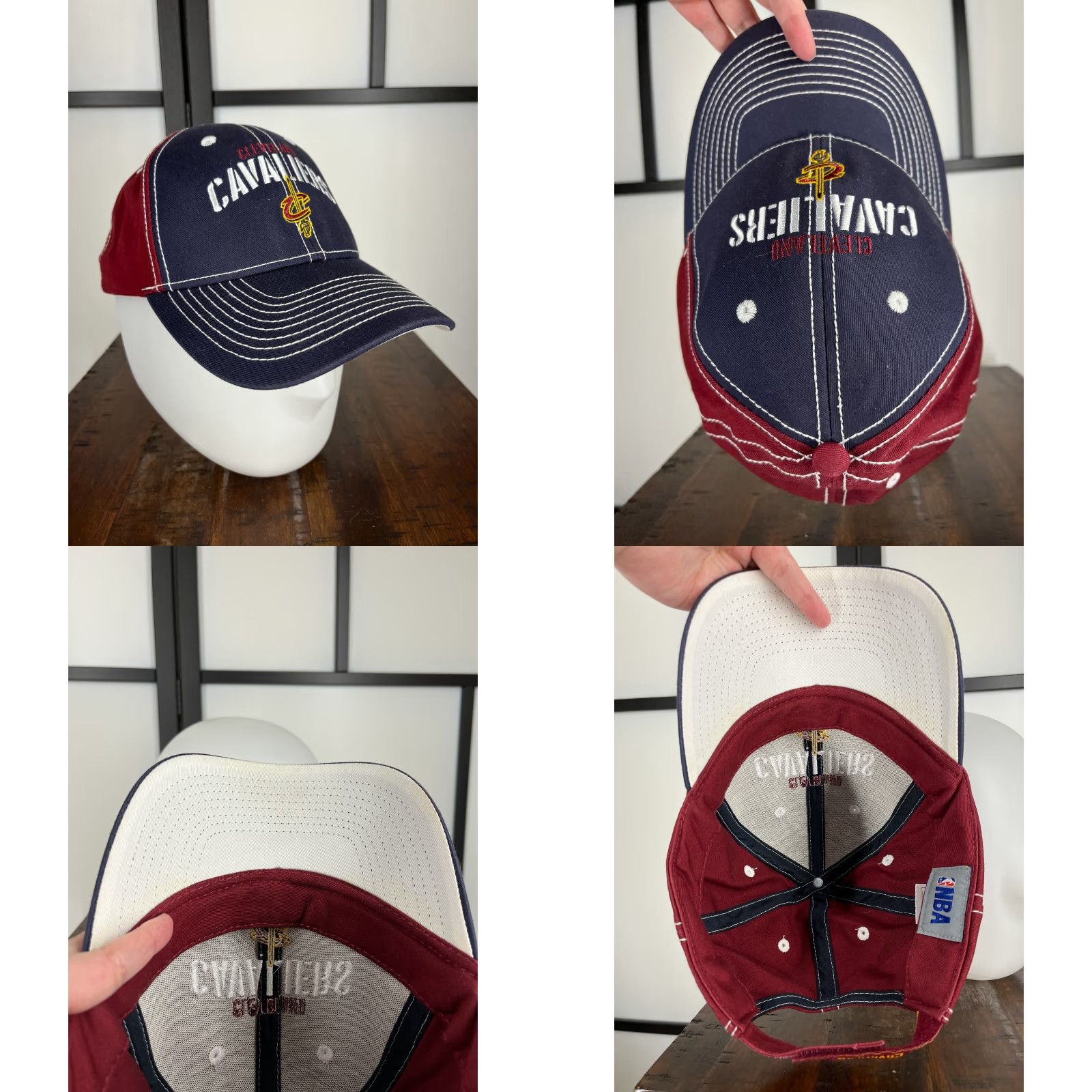 NBA Cleveland Cavaliers Hat Cap Adjustable Strap Back Adult One Size Blue Red Cotton Basketball Cap Nike? Size ONE SIZE - 8 Thumbnail