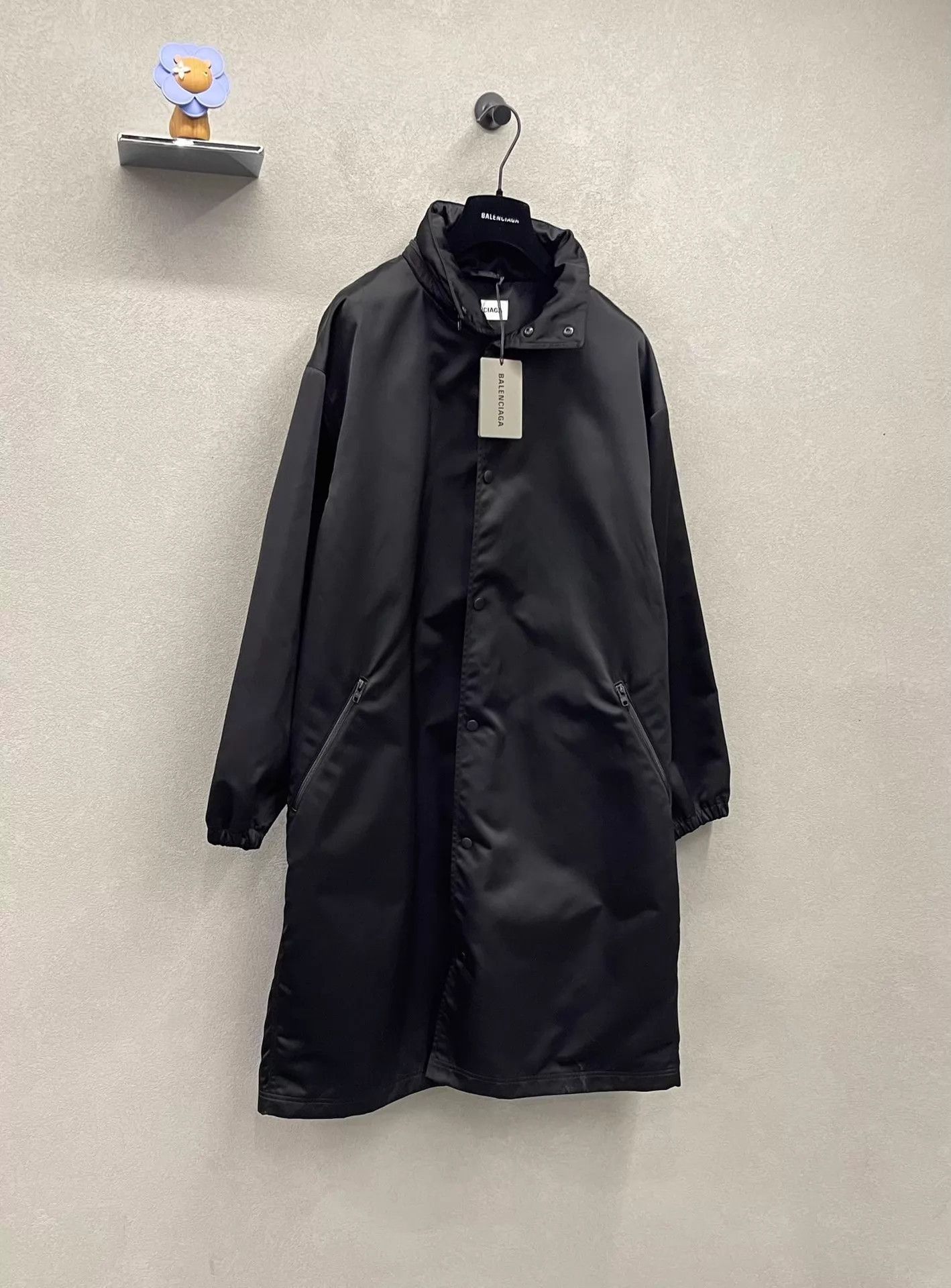 Balenciaga Balenciaga Black Logo Oversized Mid-Length Jacket 34 Size XS / US 0-2 / IT 36-38 - 3 Thumbnail