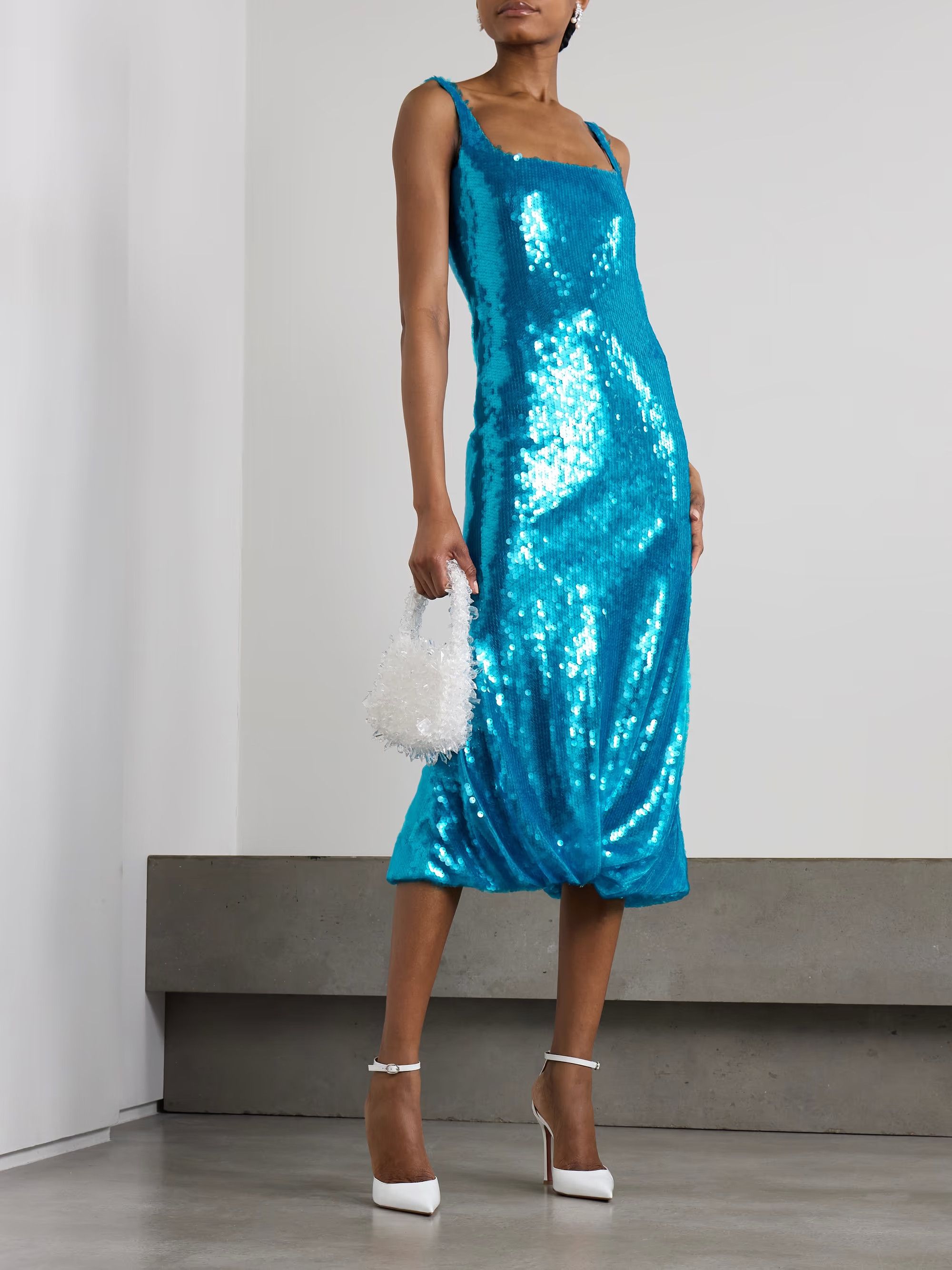 16Arlington o1mle1125 Sidd Midi Dress in Blue Size S / US 4 / IT 40 - 2 Thumbnail