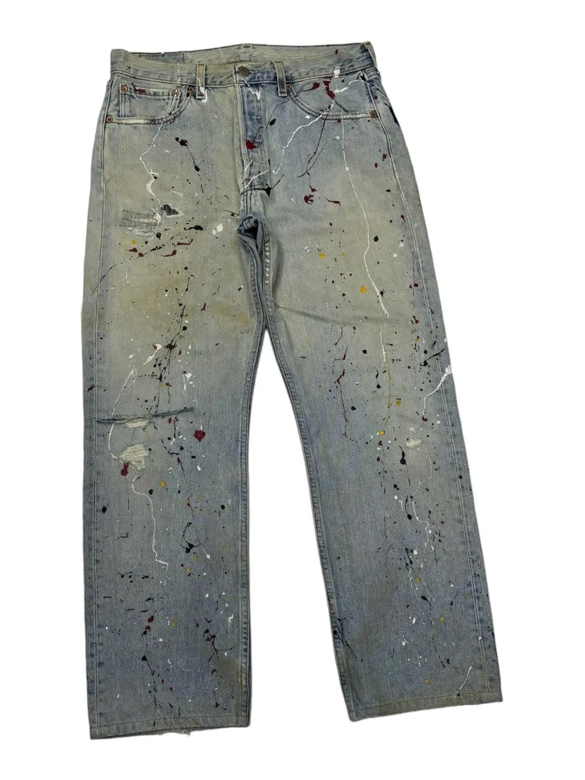 If Six Was Nine × Levi's 🔥LEVIS 501 PAINTER SPLATTER DISTRESSED DENIM JEANS Size US 32 / EU 48 - 5 Thumbnail