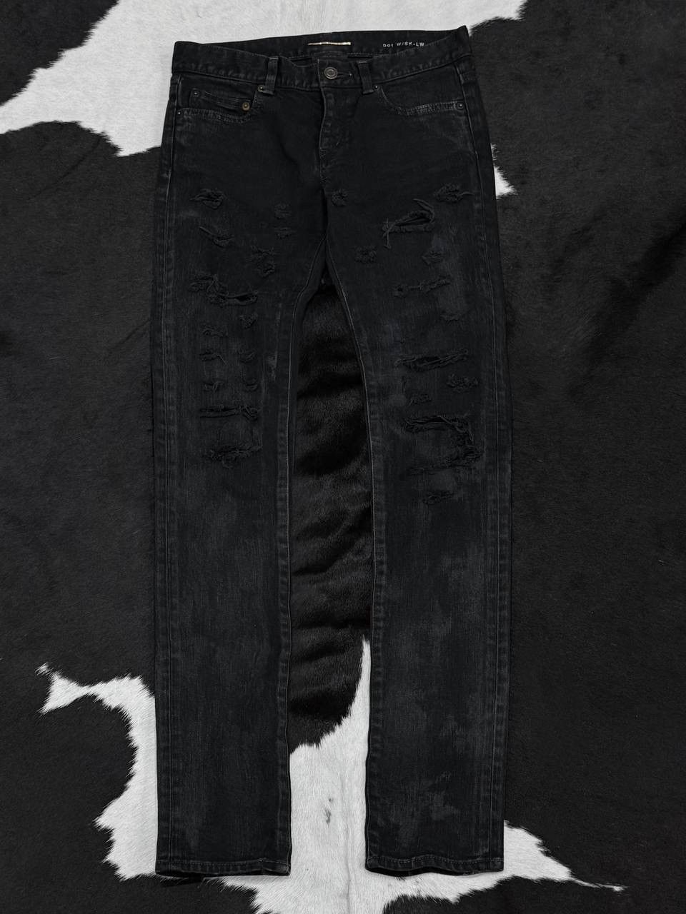 Saint Laurent Paris AW14 Saint Laurent Oil Stain Denim by Hedi Slimane Size 26" / US 2 / IT 38 - 1 Thumbnail