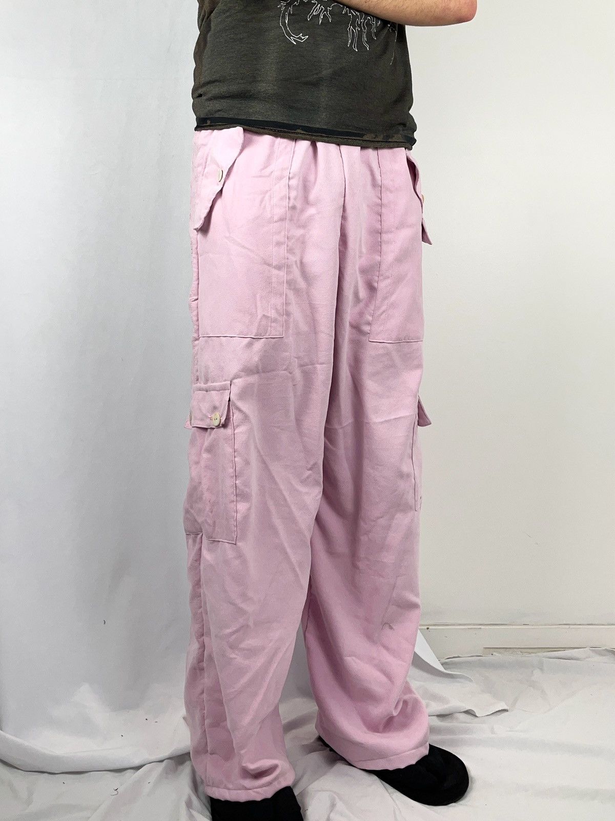Chorley Baggy faux suede flight cargo pants - shell buttons Size US 34 / EU 50 - 2 Thumbnail