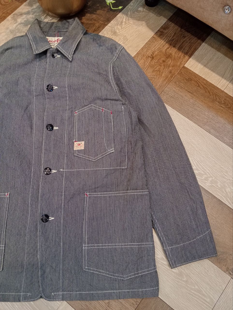Sugar Cane SUGARCANE TOYO ENTERPRISE HICKORY STRIPE WORK COAT - SIZE 40 Size US L / EU 52-54 / 3 - 4 Thumbnail