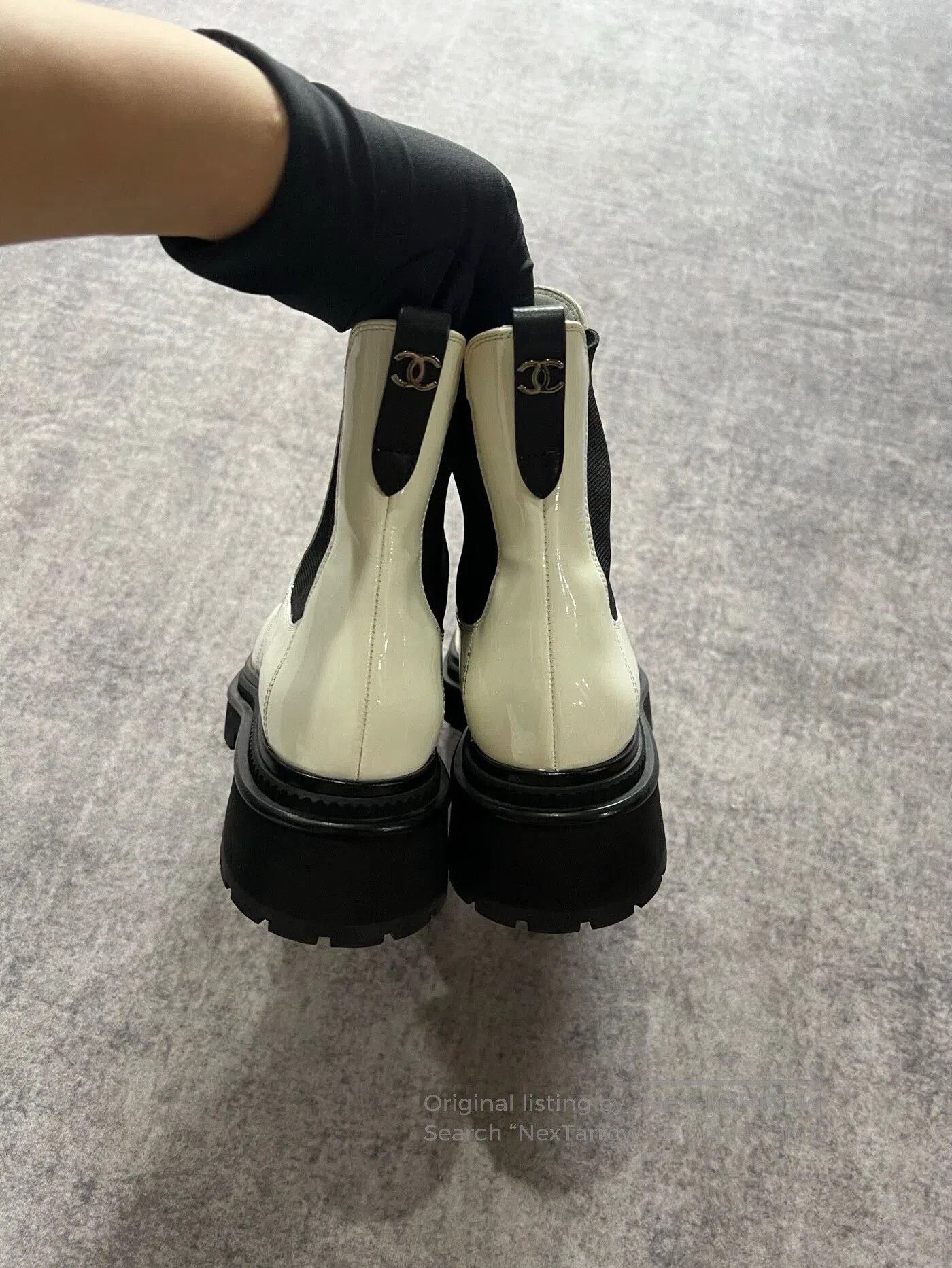Chanel Chanel Black and White Ankle Boots| Size US 6 / IT 36 - 5 Thumbnail