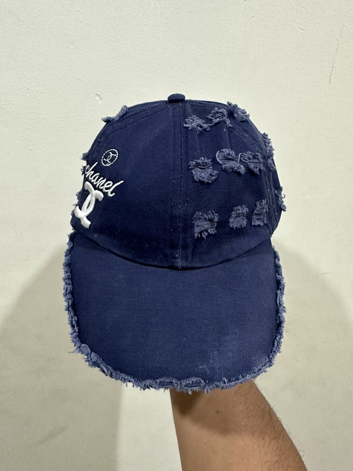 Vintage Distress Denim Hat Size ONE SIZE - 5 Thumbnail