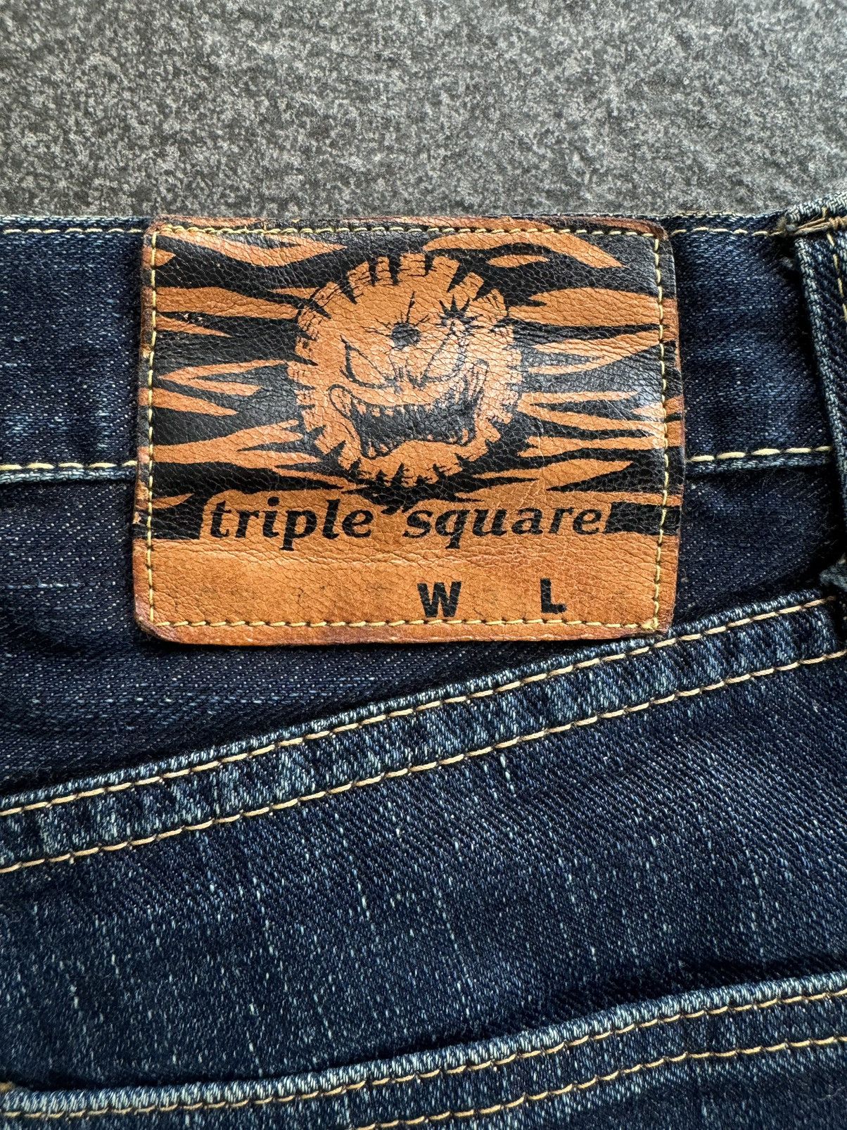 Japanese Brand Vintage Triple Square Selvedge Distressed Denim Size US 33 - 18 Thumbnail