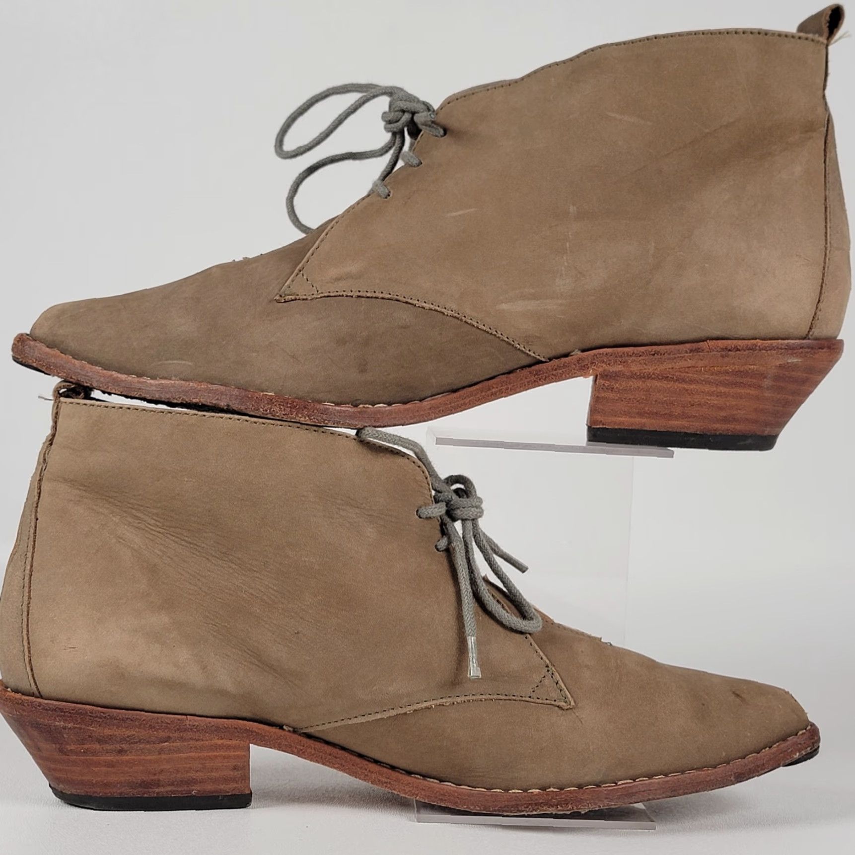 Vintage Dingo Tan Suede Lace Up Ankle Boots Western Cowgirl Boho Women's Size 8.5 M Size US 9 / IT 39 - 4 Thumbnail