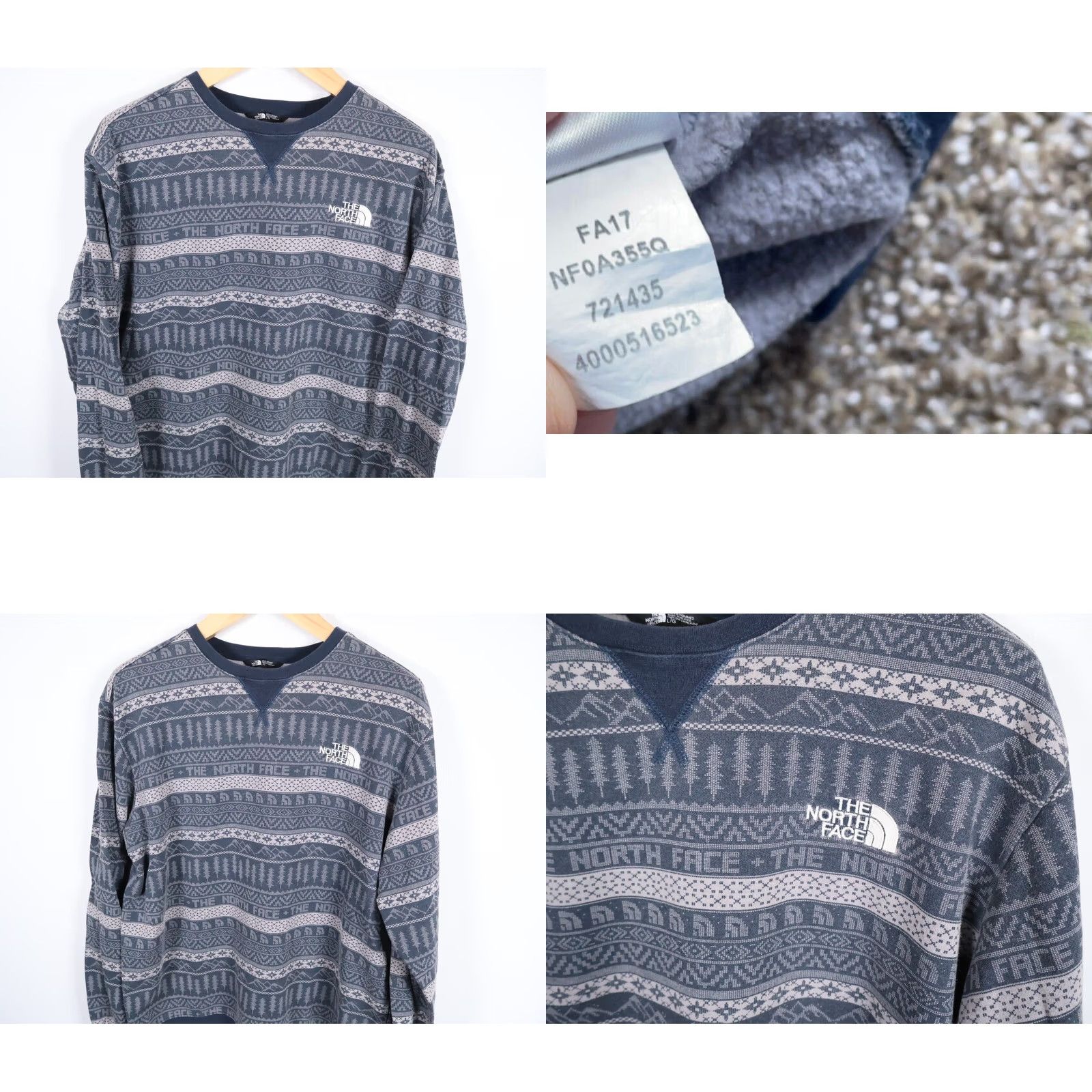 The North Face VINTAGE? No — The North Face Sweatshirt Men L Blue Fair Isle Pattern Embroidered Geometric Size US L / EU 52-54 / 3 - 8 Thumbnail