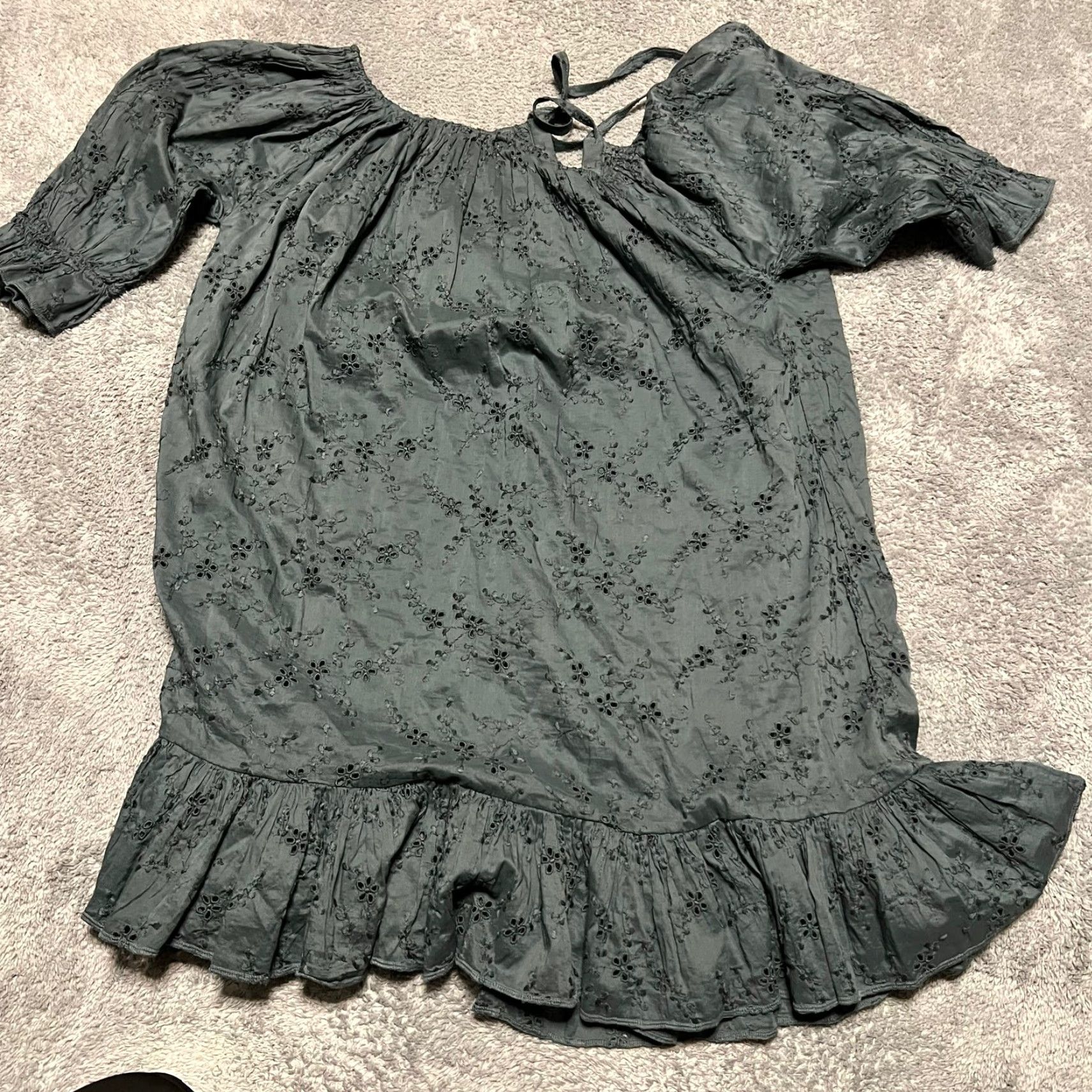 Vintage Sunday Wrap Dress Tunic Womens Medium Blue Green Lace Boho Mini Dress M Womens Green Blue Lace Boho Mini Sunday Wrap Dress Tunic Size M / US 6-8 / IT 42-44 - 3 Thumbnail