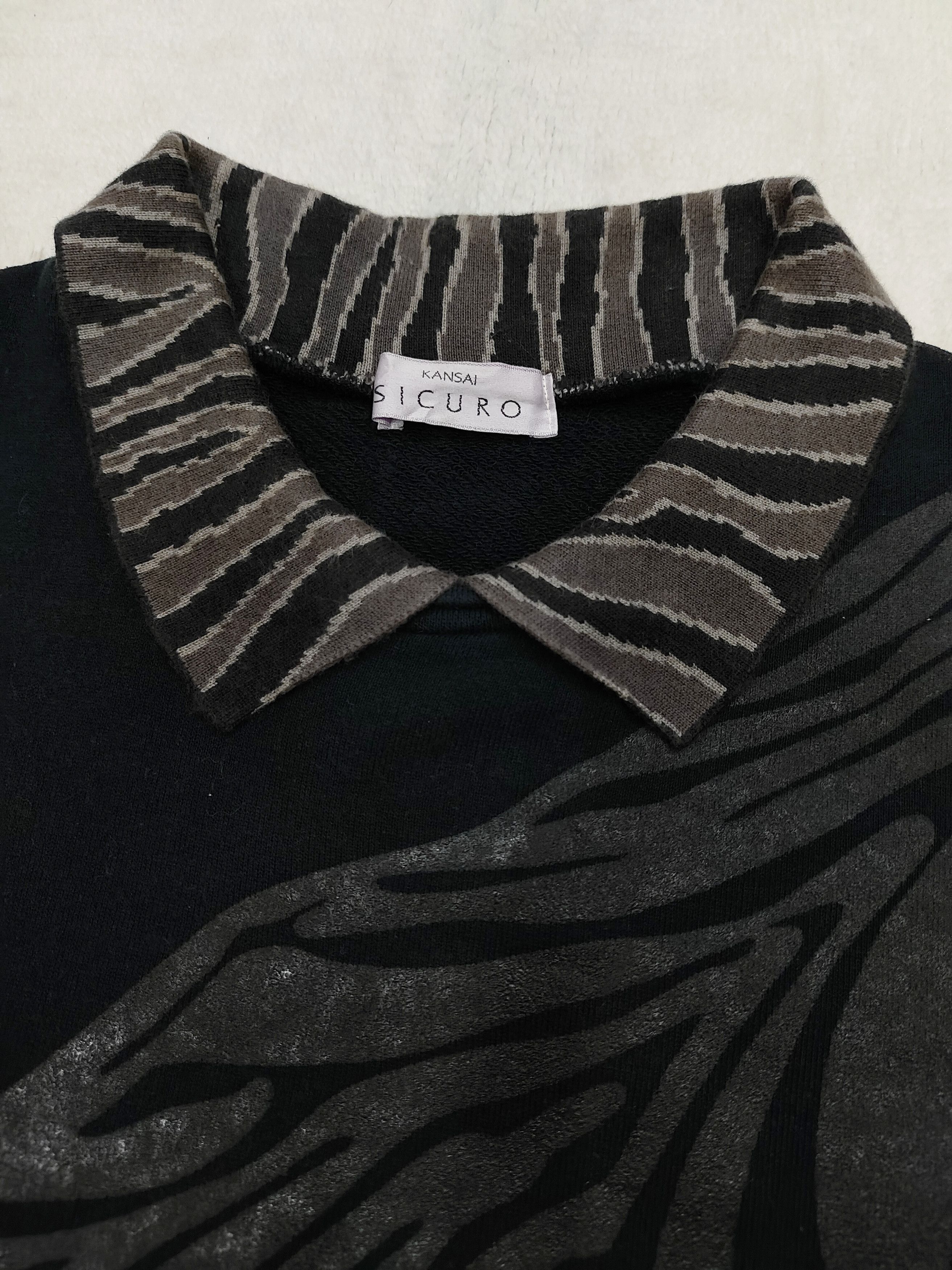 Kansai Yamamoto 90s Kansai SICURO- Archive Abstract Zebra Graphic Sweatshirt Size US M / EU 48-50 / 2 - 5 Thumbnail