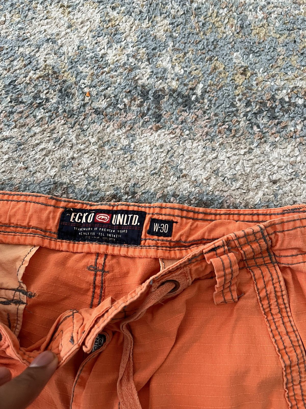 Ecko Unltd. × Rap Tees × Vintage VTG Ecko Unltd Cargo Shorts 32 Orange Military Hip Hop Size US 32 / EU 48 - 4 Thumbnail
