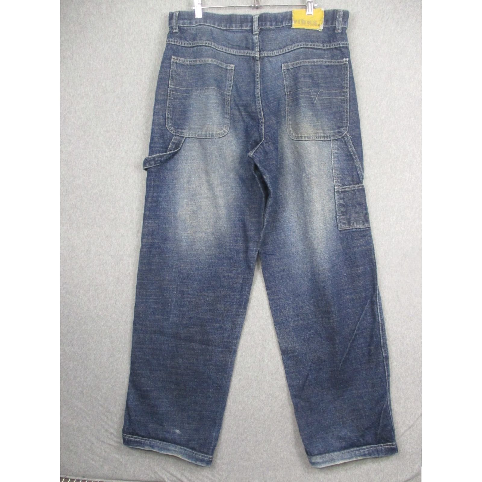 VIBE Vibes Jeans Mens 36x34 Blue Relaxed Fit Carpenter Straight Leg Denim Workwear Size US 36 / EU 52 - 6 Thumbnail