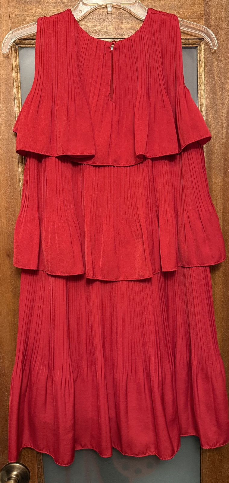 Maje Maje Women Apple Red Tiered Layered Ruffle Sleeveless Dress Size XS / US 0-2 / IT 36-38 - 6 Thumbnail