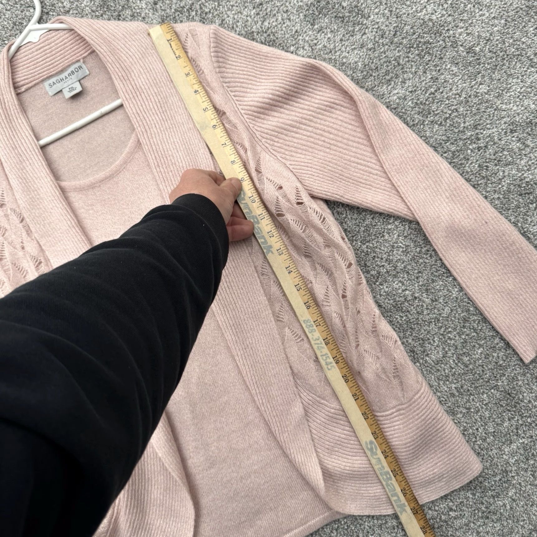 Vintage Sag Harbor Cardigan Womens PXL Petite Open Front Feminine Grandmacore Lagenlook Pink Knit Sweater Cardigan Womens Casual Travel 2000s? Size XL / US 12-14 / IT 48-50 - 2 Thumbnail