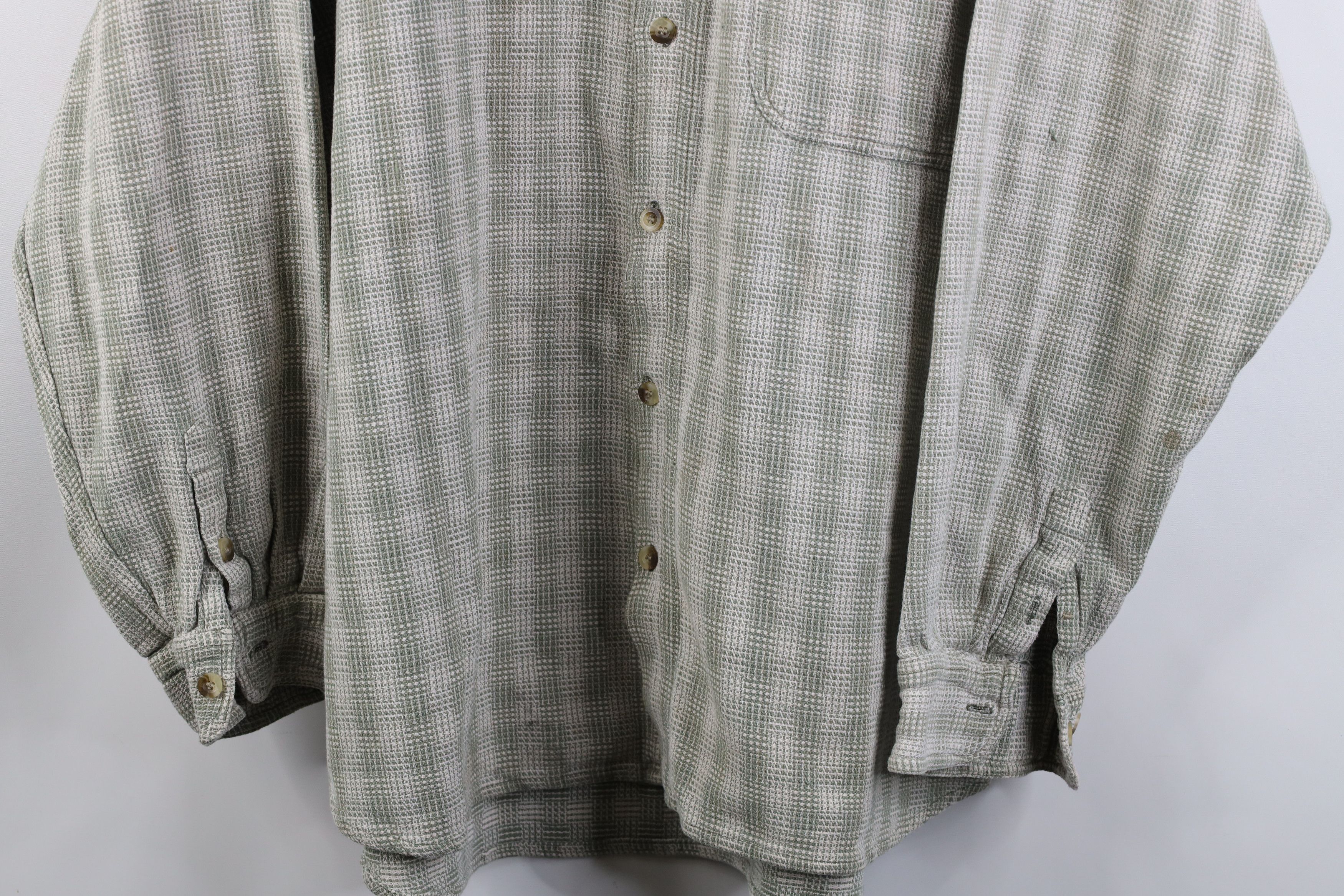 Vintage Vintage 90s Streetwear Cotton Weave Collared Button Shirt Size US XL / EU 56 / 4 - 3 Thumbnail