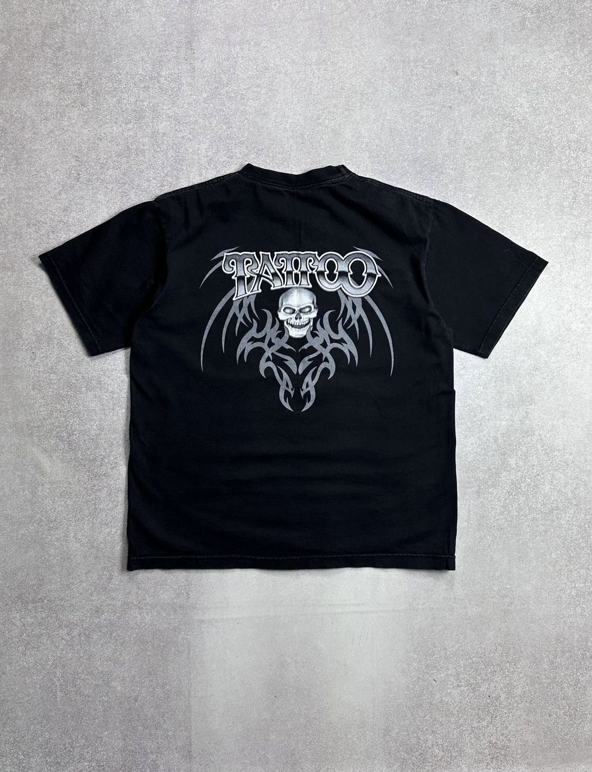 Vintage Vintage 90s Tattoo Y2K Biker T-shirt Rare L Size US L / EU 52-54 / 3 - 3 Thumbnail