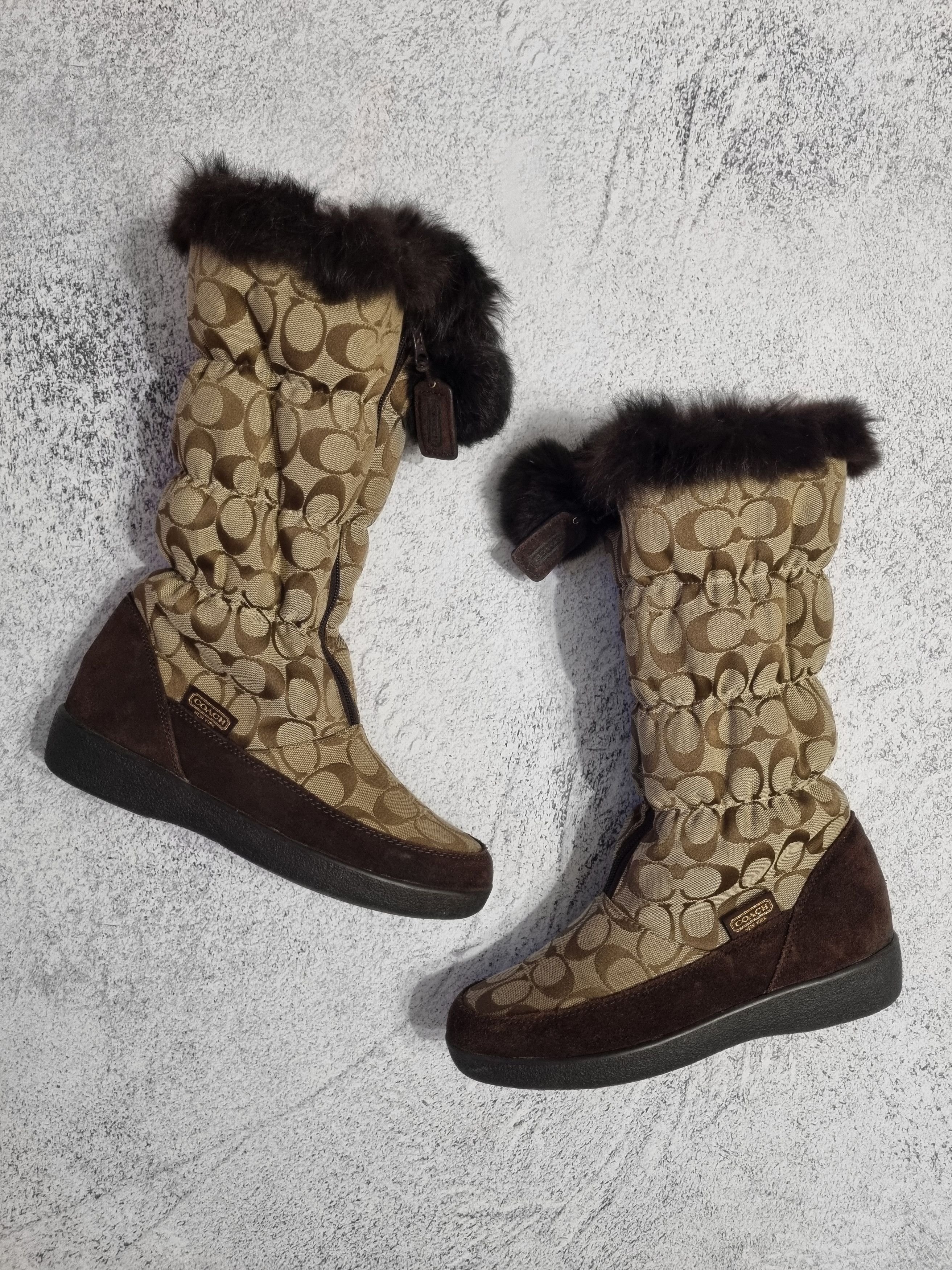 Coach Coach Theona Signature Jacquard Winter Boots Faux Fur Size US 9 / IT 39 - 3 Thumbnail