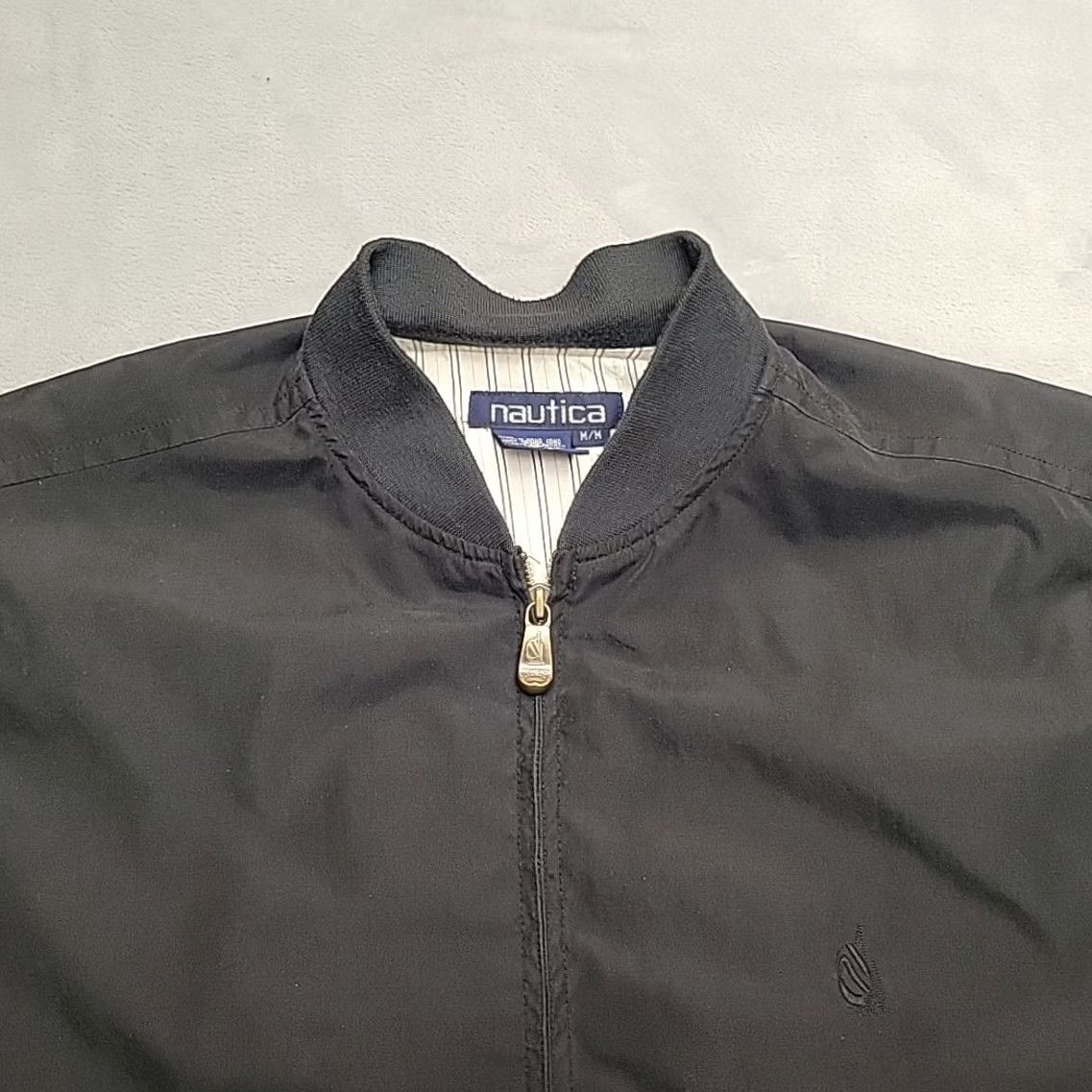 Nautica VINTAGE Nautica Bomber Jacket Men M Black Outdoor Rayon Lined Retro Classic Jacket Mens Hor? Size US M / EU 48-50 / 2 - 3 Thumbnail