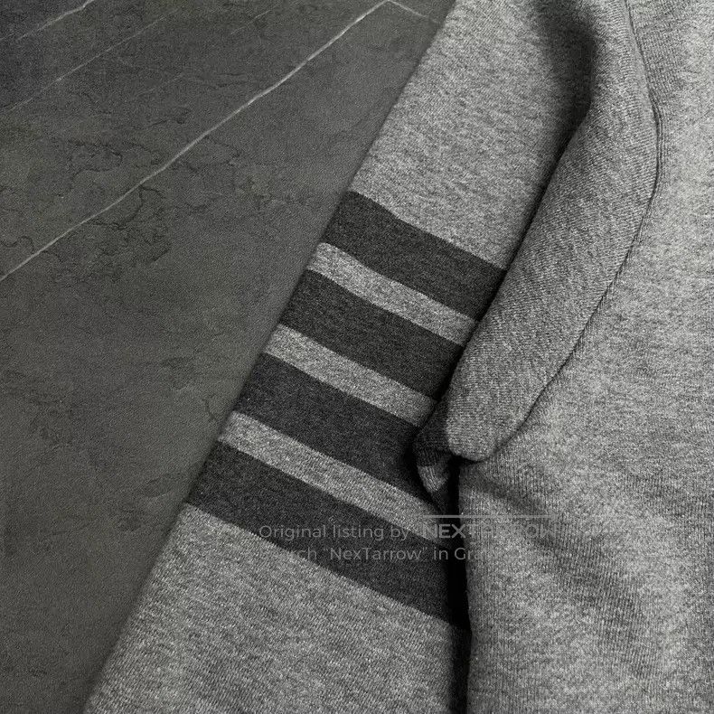 Thom Browne Thom Browne Grey Four-Stripe Hooded Zip-Up Sweatshirt Size US XL / EU 56 / 4 - 6 Thumbnail
