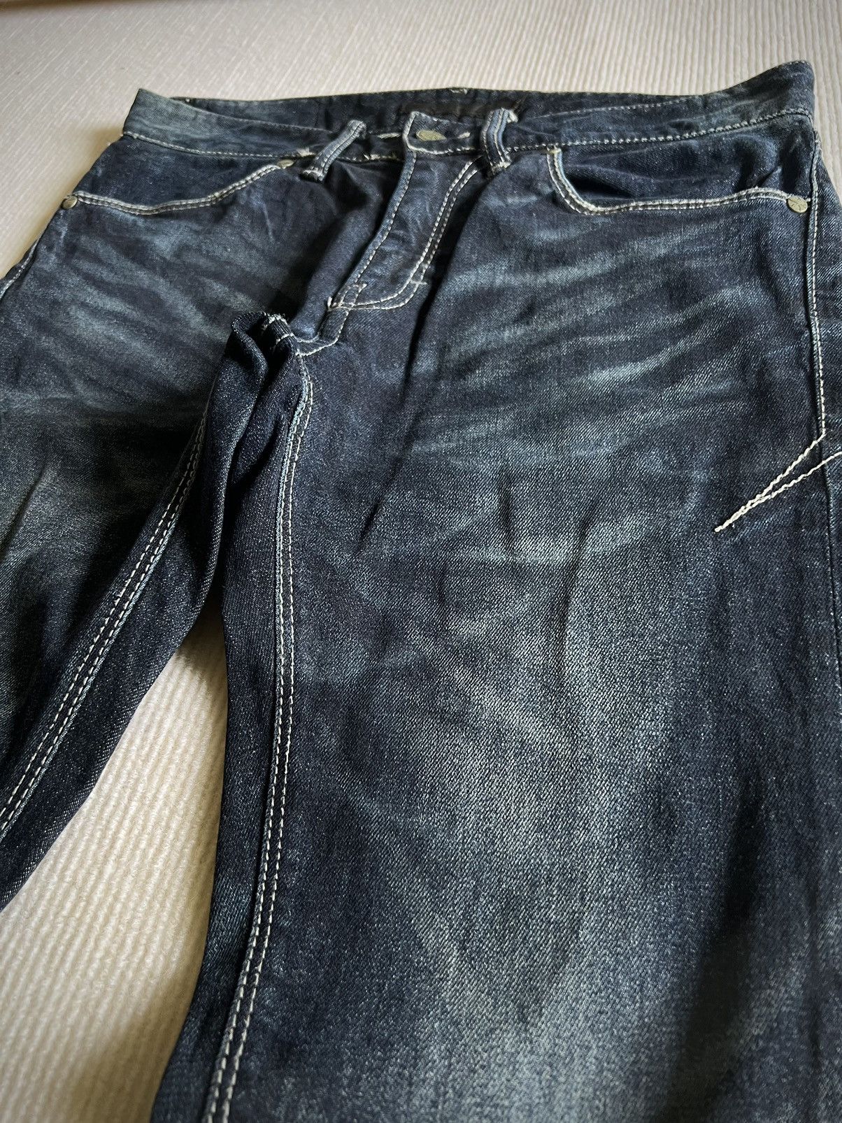 GOSTAR DE FUGA FUGA Japan Faded Indigo Slim Stretch Denim 2000s Size US 32 / EU 48 - 4 Thumbnail