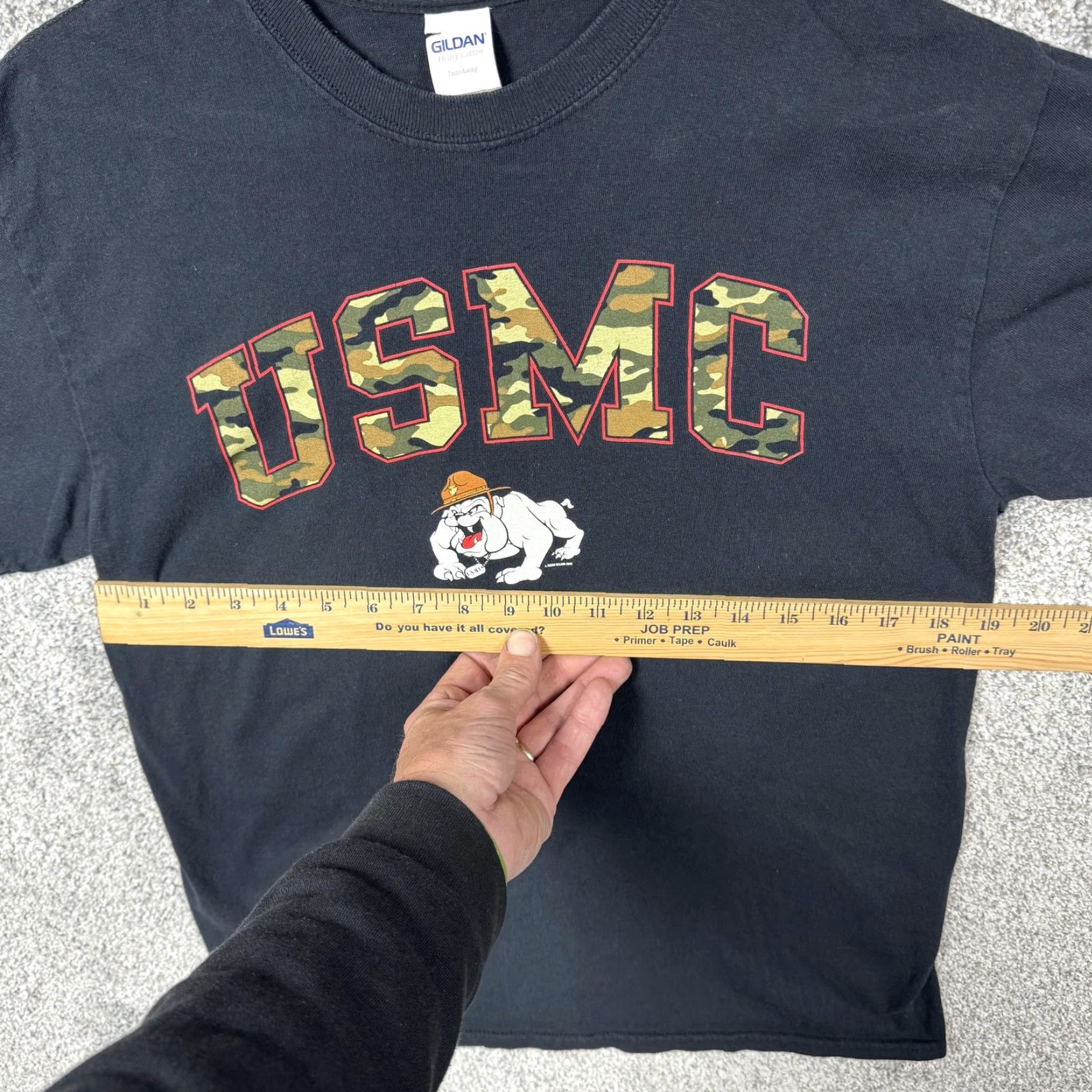 Gildan USMC Shirt Mens Medium Black Bulldog Camo Graphic Military Marines Tee Gildan Size US M / EU 48-50 / 2 - 3 Thumbnail