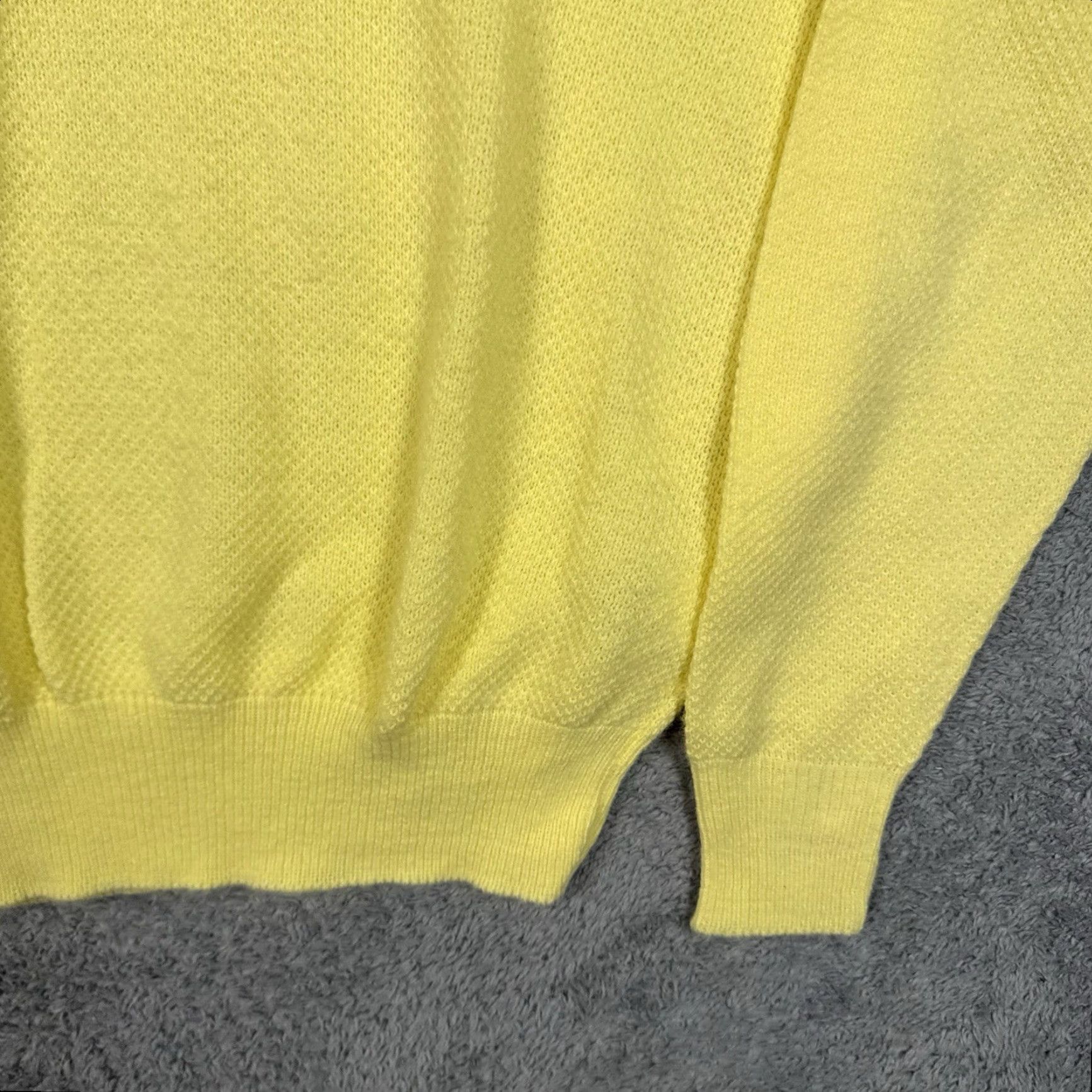 Izod VINTAGE Izod Lacoste Sweater Mens L Pullover V Neck Orlon Acrylic USA Made 80s Mens L Yellow Pullover Knit Logo 80s Mens Size US L / EU 52-54 / 3 - 3 Thumbnail