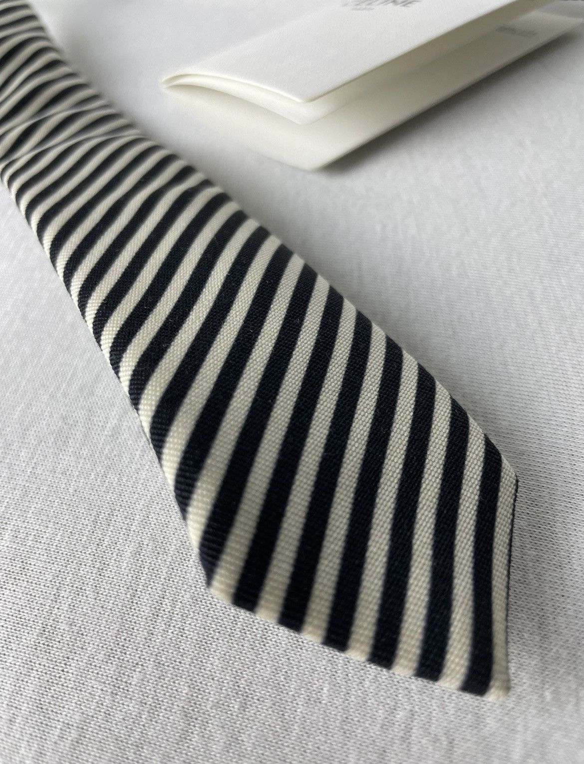 Celine × Hedi Slimane FW19 Cambridge College Diagonal Stripe Tie Runway Size ONE SIZE - 3 Thumbnail