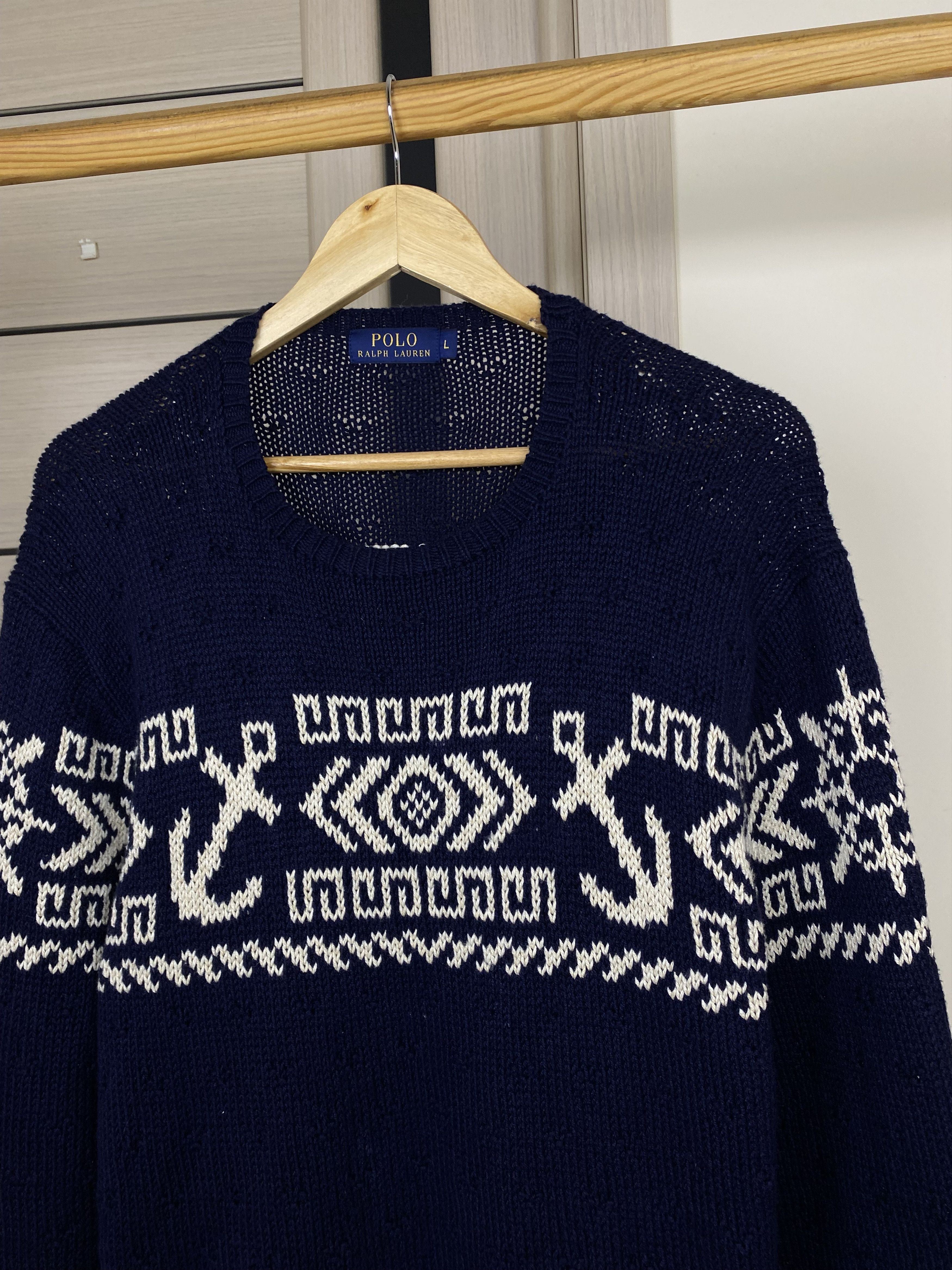 Polo Ralph Lauren Polo Ralph Lauren Anchor Shawl Knit Sweater Marine Size US L / EU 52-54 / 3 - 5 Thumbnail
