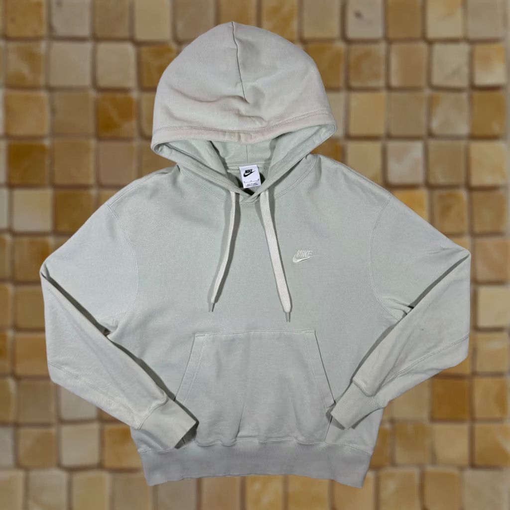 Nike Nike Classic Embroidered Mini Logo Pale Green Pullover Hoodie Medium Mens Shirt Size US M / EU 48-50 / 2 - 1 Thumbnail