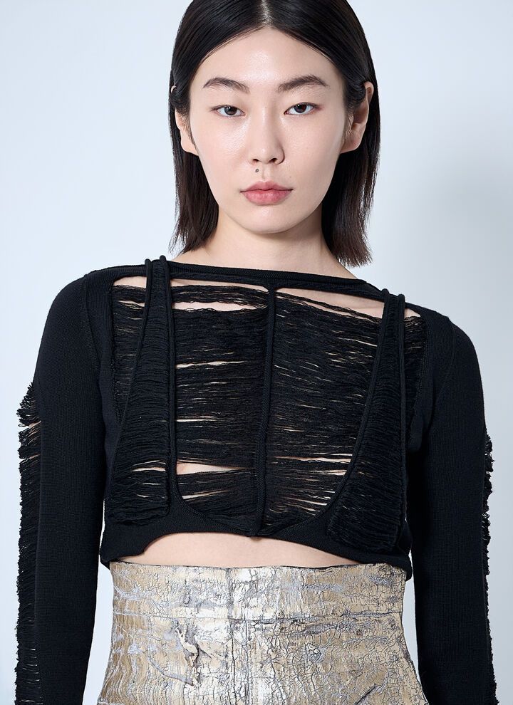 Rick Owens o1y0126 Wool Sweater in Black Size S / US 4 / IT 40 - 2 Thumbnail