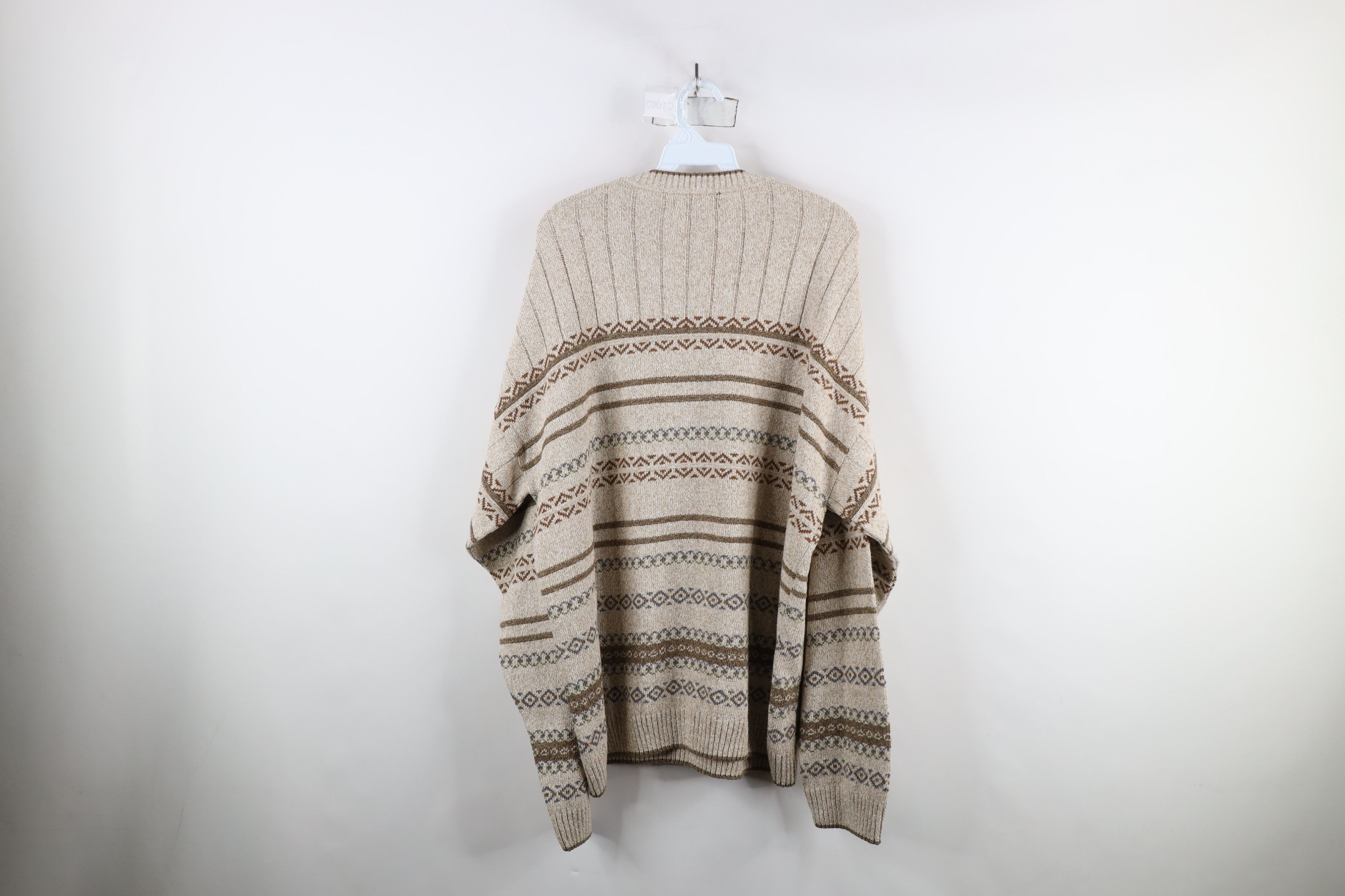 Vintage Vintage 90s Streetwear Fair Isle Knit V-Neck Sweater USA Size US L / EU 52-54 / 3 - 7 Thumbnail