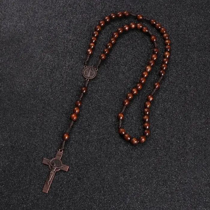 Jewelry Saint Benedict Rosary Necklace Chain Catholic Church Jesus Size ONE SIZE - 1 Thumbnail