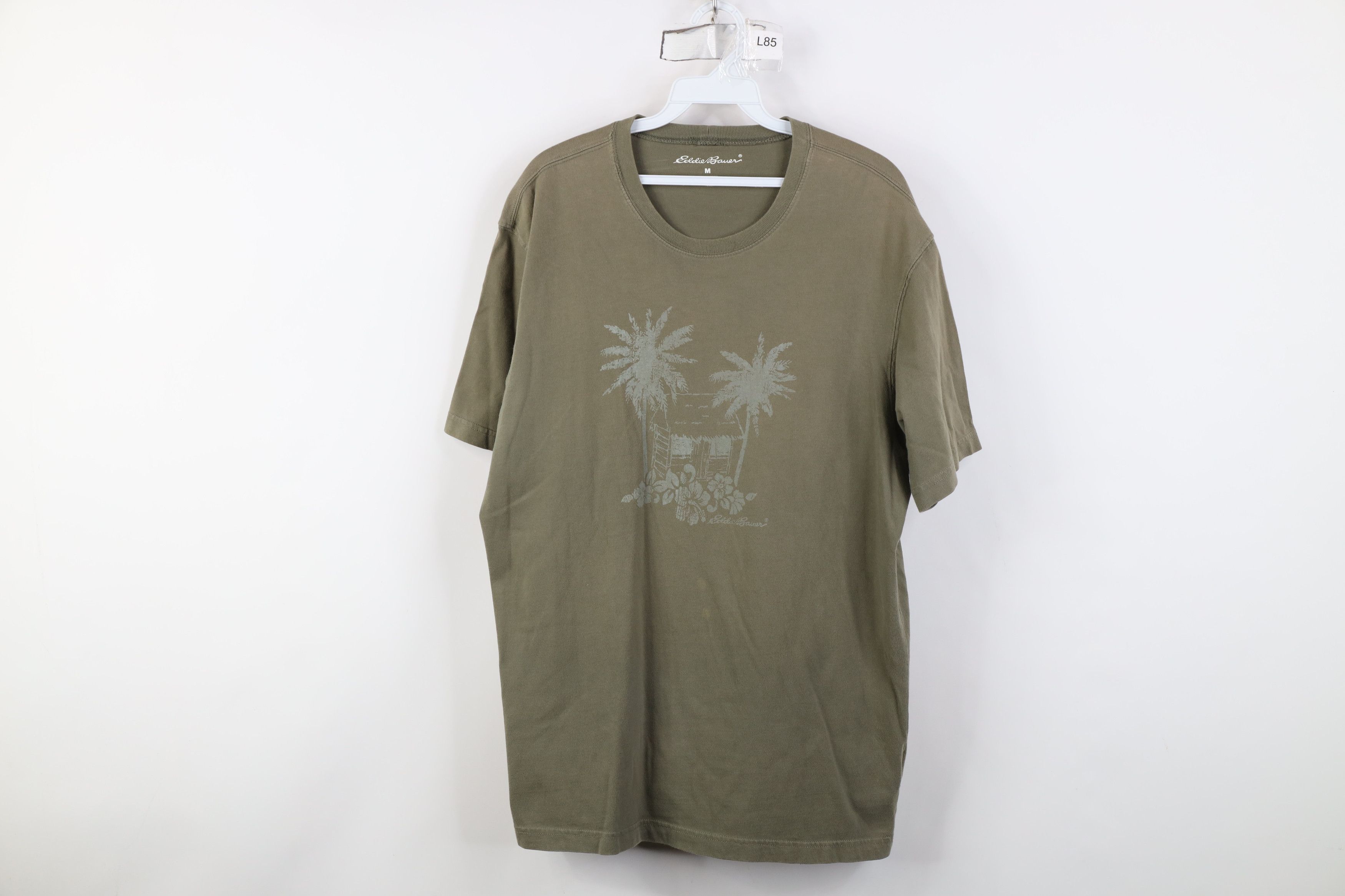 Eddie Bauer Vintage Y2K Eddie Bauer Spell Out Beach Hut Flower T-Shirt Size US M / EU 48-50 / 2 - 1 Thumbnail