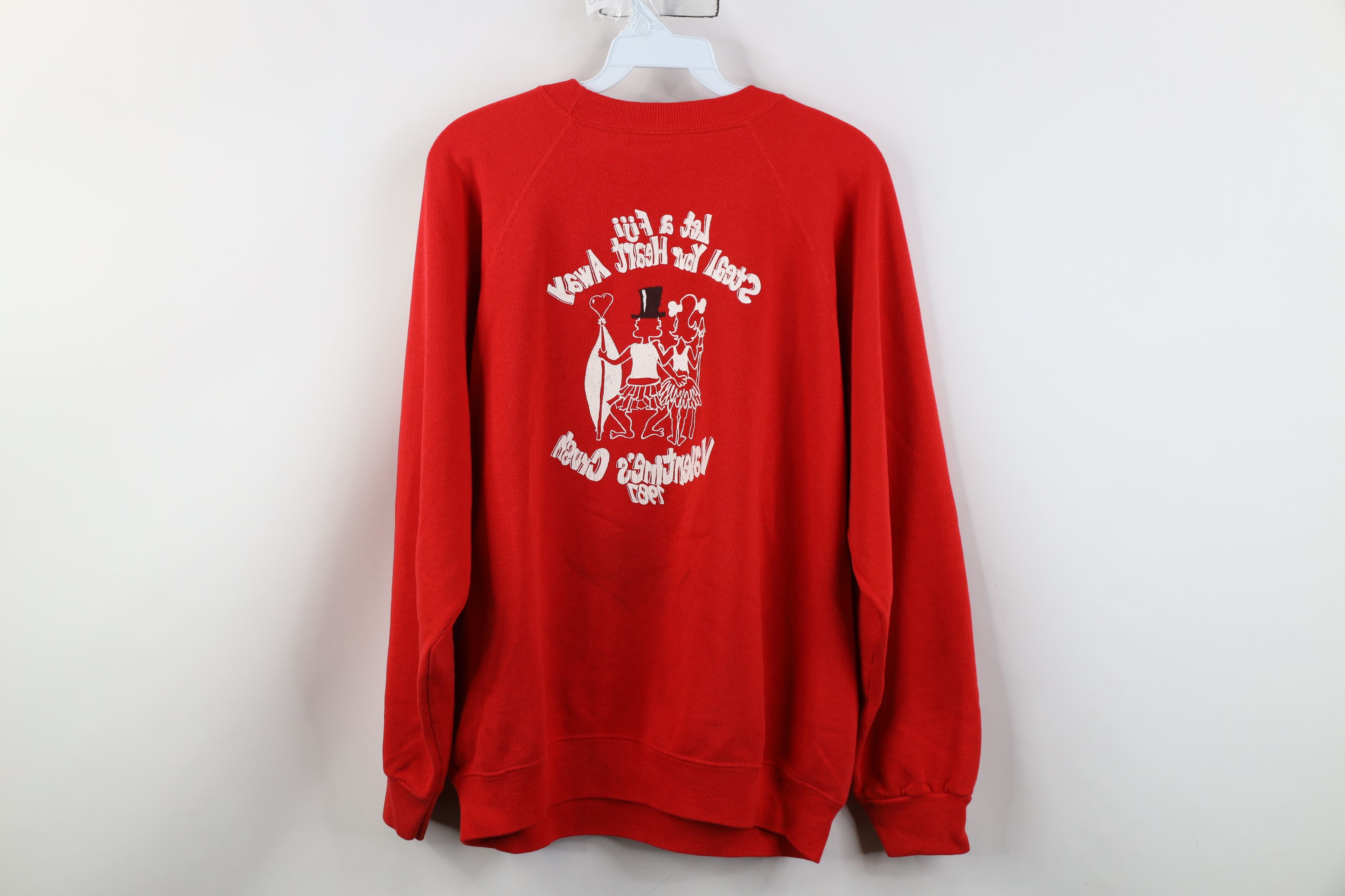 Vintage Vintage 80s Valentines Crush Let A Fiji Heart Sweatshirt Size XL / US 12-14 / IT 48-50 - 12 Thumbnail