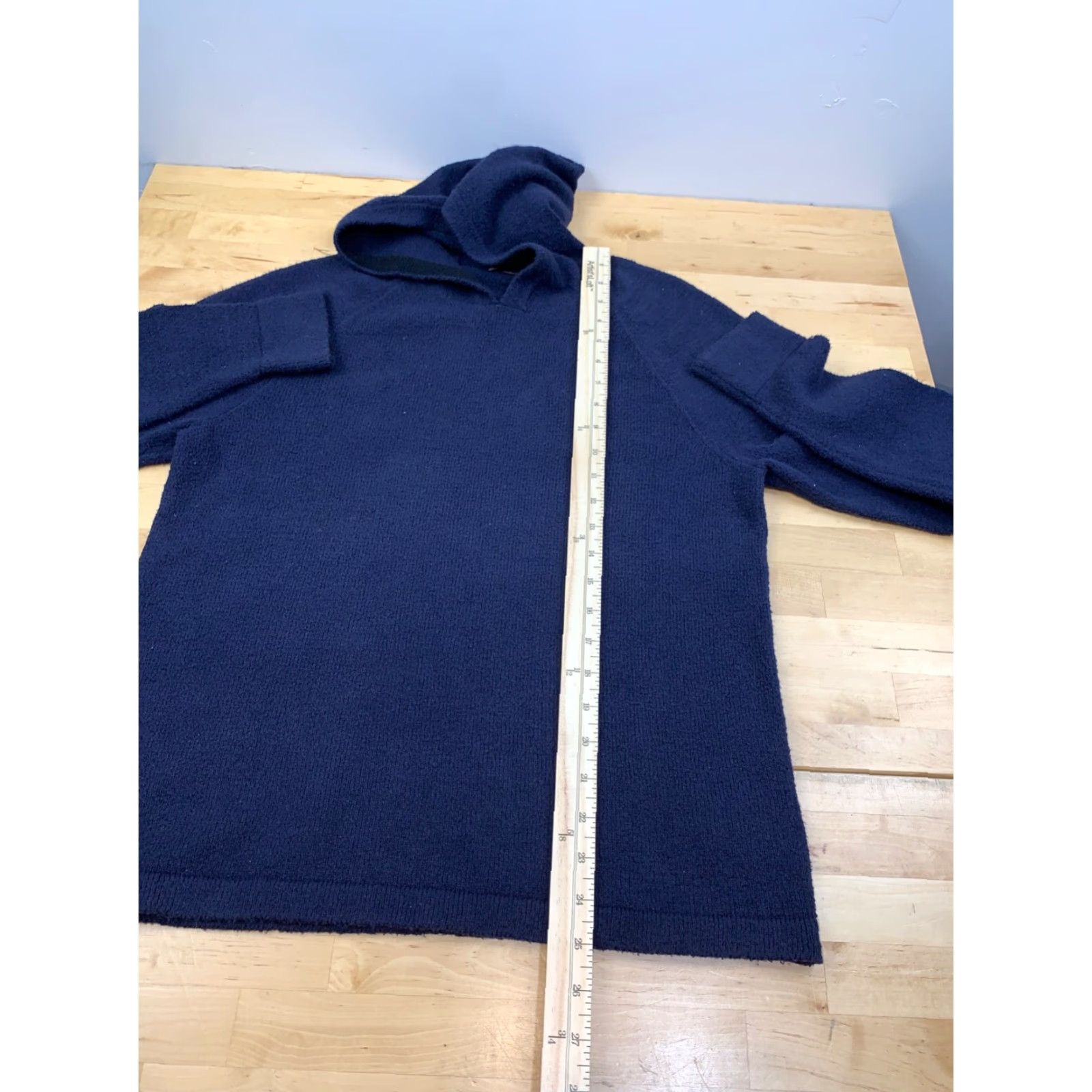 James Perse James Perse Cropped Cotton Jersey Hoodie Womens 2 Navy Blue Pullover 10017 Size XS / US 0-2 / IT 36-38 - 4 Thumbnail