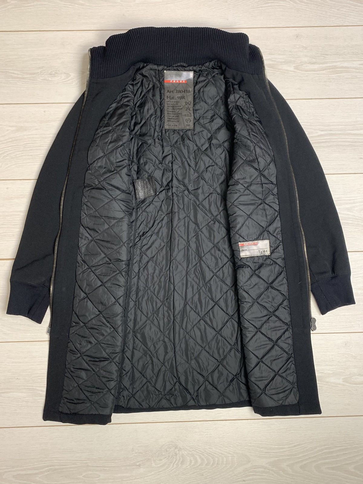 Prada Archival Prada Linea Rossa Nylon Quilted Long Jacket Black Size M / US 6-8 / IT 42-44 - 7 Thumbnail