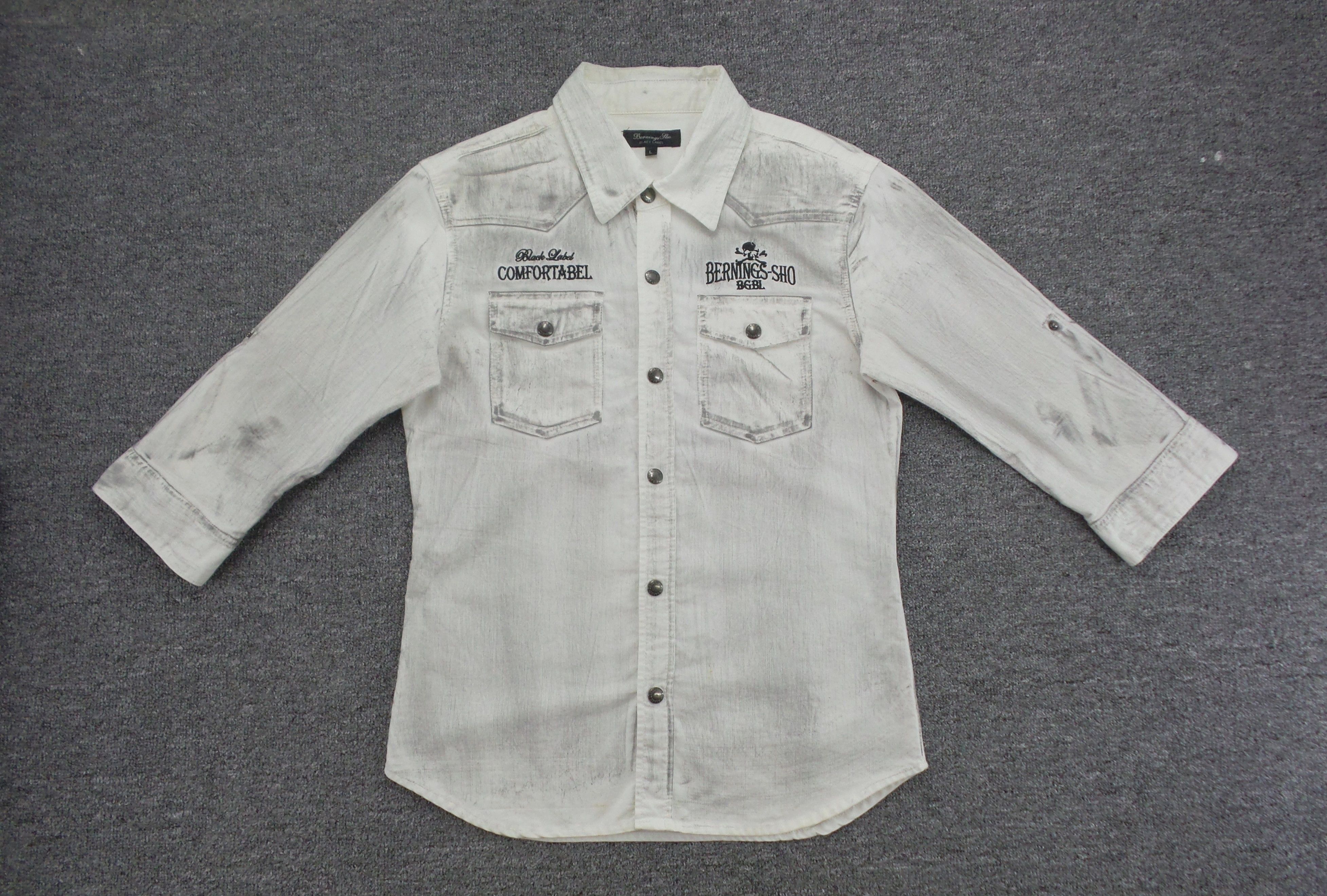 Designer × Japanese Brand × Seditionaries Bernings Sho Black Label Double Pockets Shirts Size US L / EU 52-54 / 3 - 1 Thumbnail
