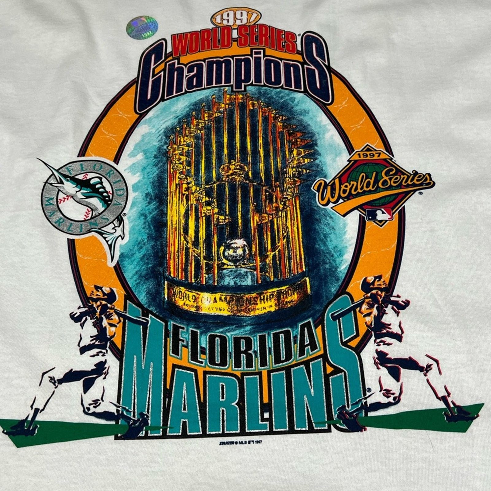 Starter Vintage 1997 Florida Marlins Starter World Series Shirt NEW Size US XL / EU 56 / 4 - 2 Thumbnail