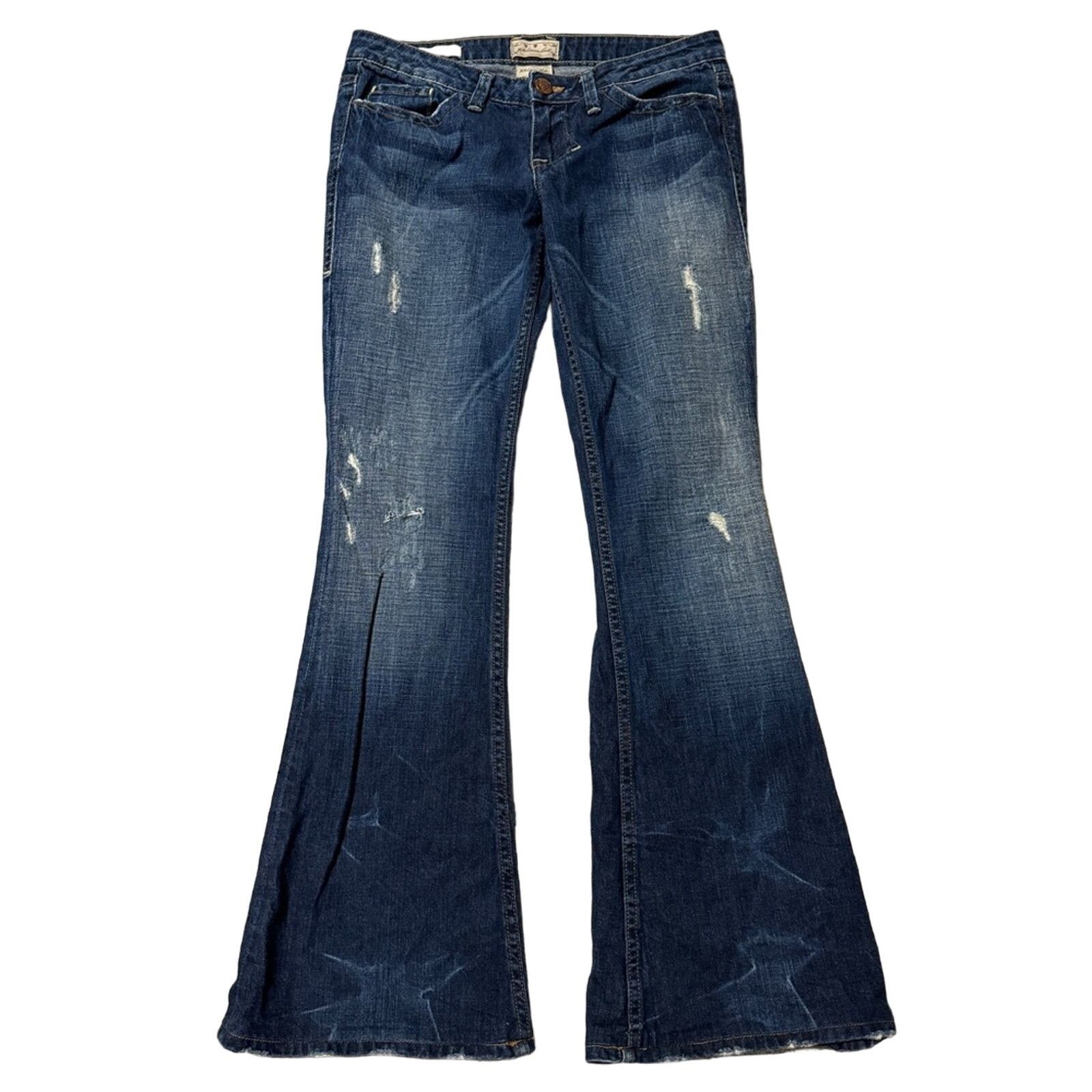 William Rast William Rast Daisy Low Rise Distressed Super Flare Jeans Size 28" / US 6 / IT 42 - 2 Thumbnail