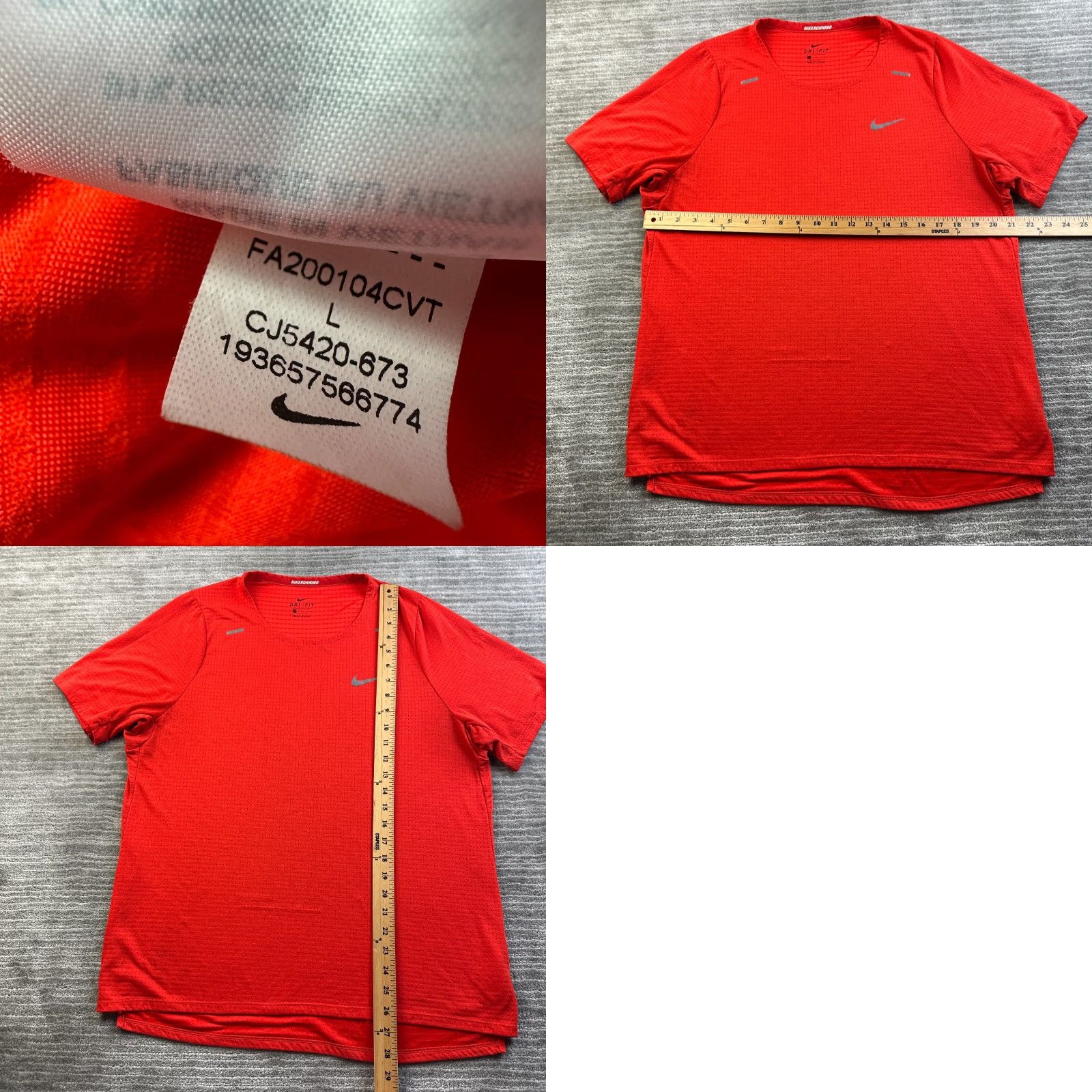 Nike Nike Shirt Mens Large Red Dri-Fit Running Marathon Gym Rise 365 Size US L / EU 52-54 / 3 - 8 Thumbnail