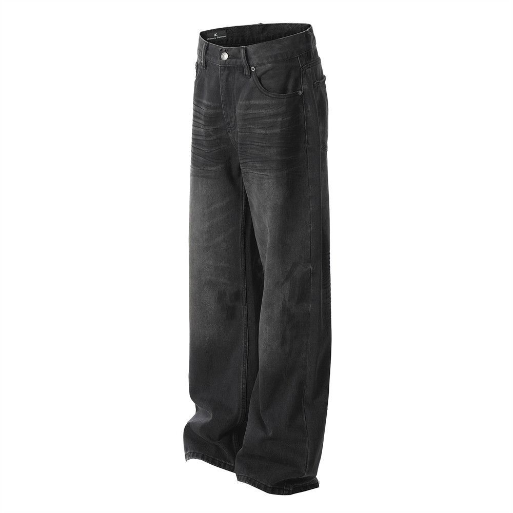 Japanese Brand × Jean Men's street loose wide-leg distressed washed gradient jeans Size US 34 / EU 50 - 2 Thumbnail