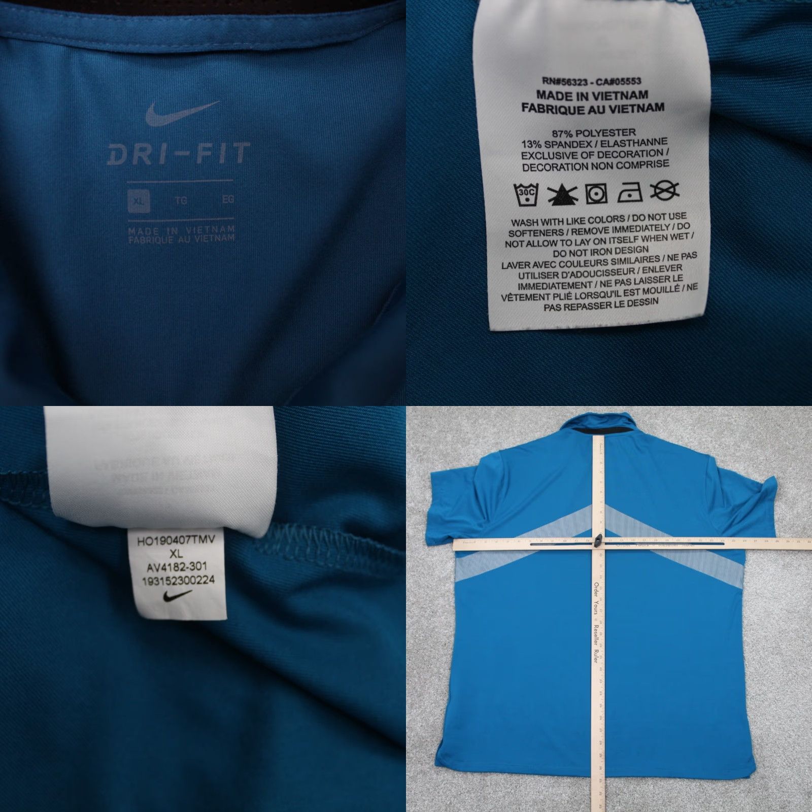 Nike Nike Vapor Polo Shirt Mens XL Blue Nike Dri-Fit Golf Polo Short Sleeve Shirt Size US XL / EU 56 / 4 - 8 Thumbnail