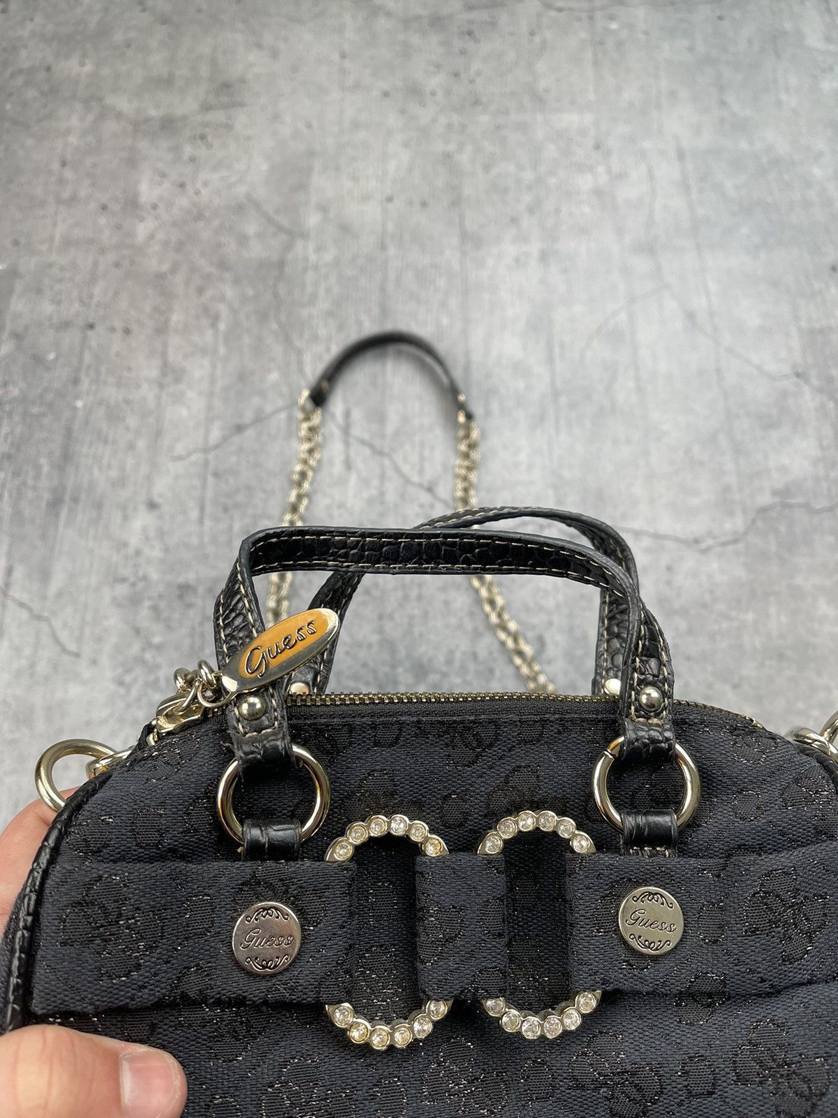 Guess × Vintage Vintage Y2k Guess Monogram Mini Bag 00s Avant Garde Size ONE SIZE - 3 Thumbnail