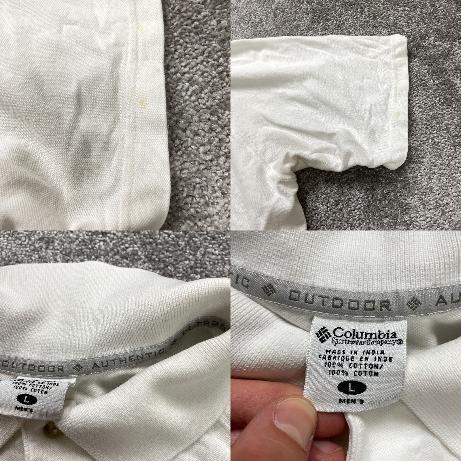 Vintage Columbia Polo Shirt Mens Large White Cotton Short Sleeve Casual Outdoor Fishing Shirt Size US L / EU 52-54 / 3 - 8 Thumbnail