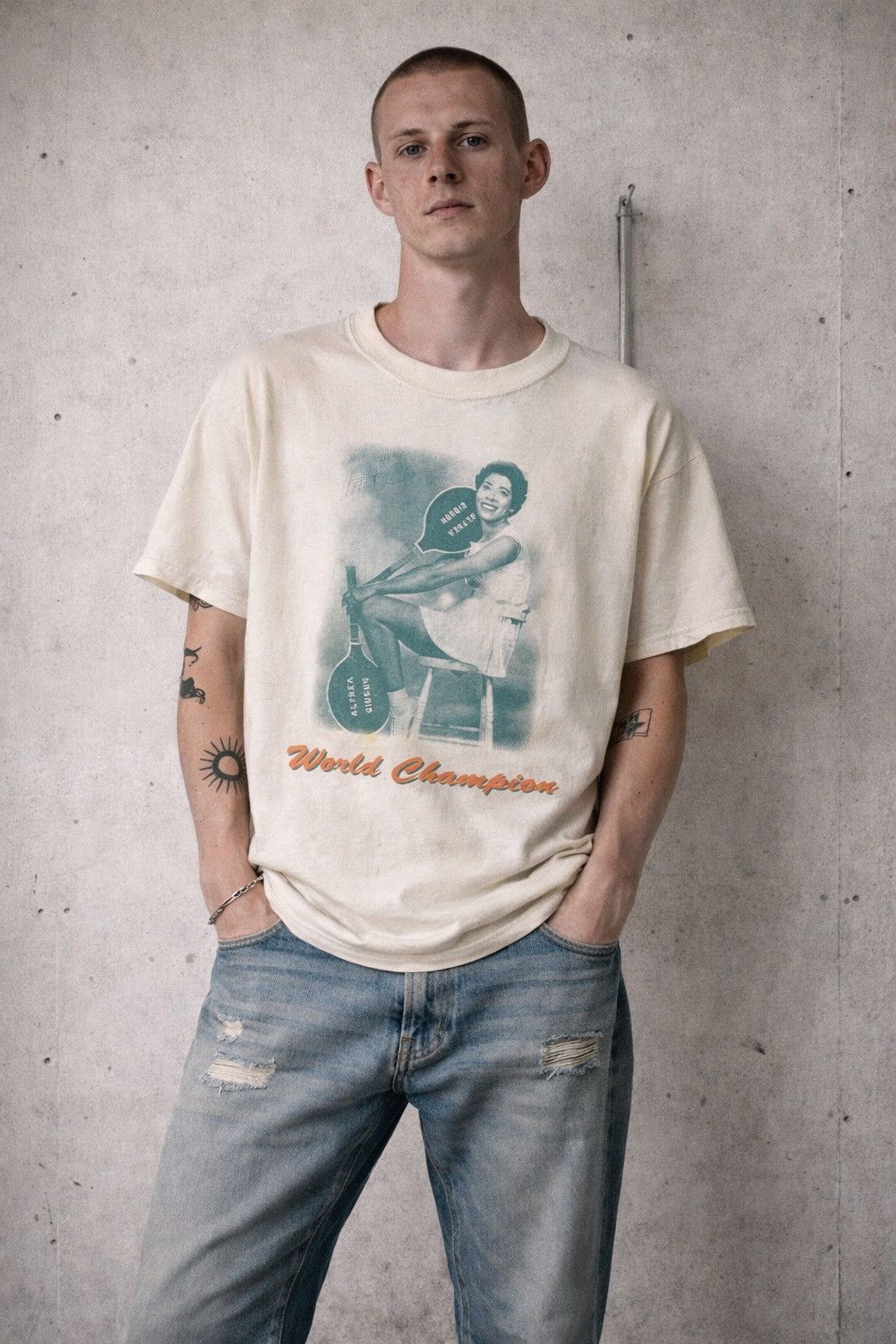 Vintage Vintage Althea Gibson faded distressed t-shirt Size US S / EU 44-46 / 1 - 10 Thumbnail
