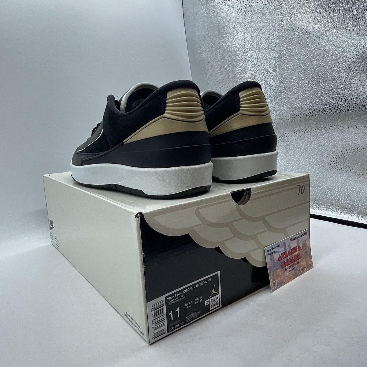 Jordan Brand Air Jordan 2 low black metallic gold Size US 11 / IT 41 - 4 Thumbnail
